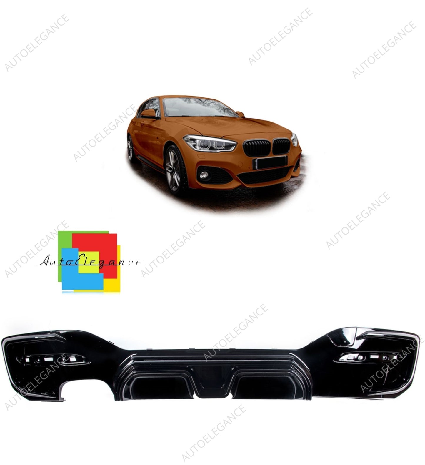 👉Diffusore posteriore lucido nero adatto per BMW Serie 1 F20 F21 2015-2019👈