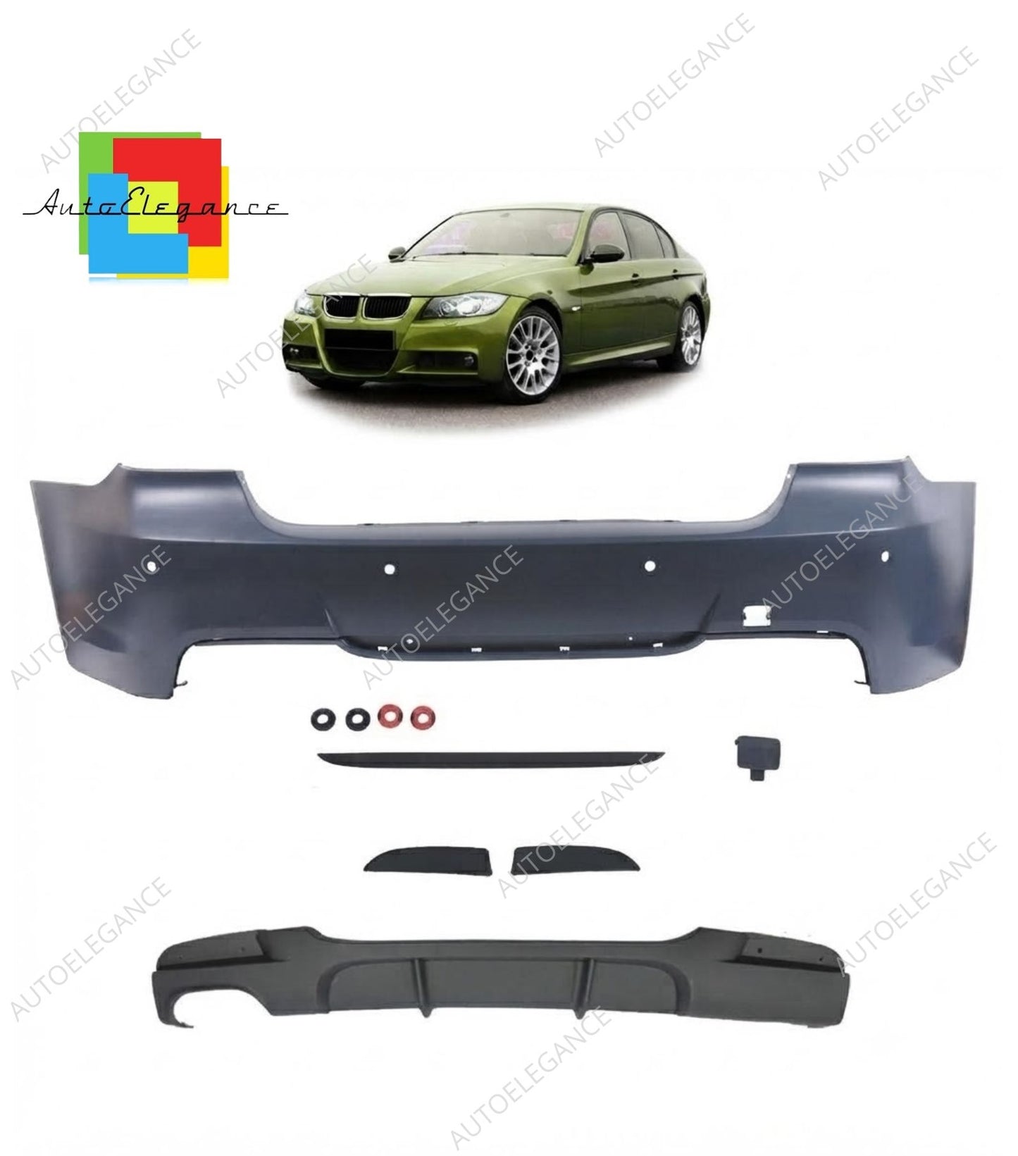 👉Paraurti Posteriore M-Tech Diffusore BMW Serie 3 E90 Berlina 2005-2011 ABS👈
