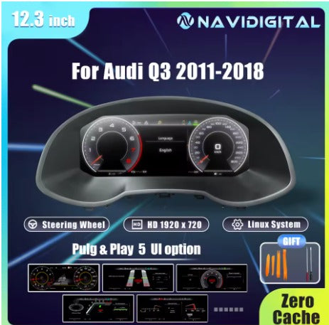 Cockpit virtuale Cruscotto digitale LCD da 12,3 adatto per Audi Q3 2011-2018