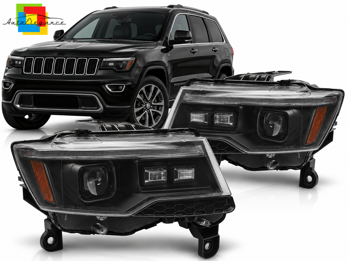 FARI ANTERIORI NERI A LED ADATTI PER JEEP GRAND CHEROKEE