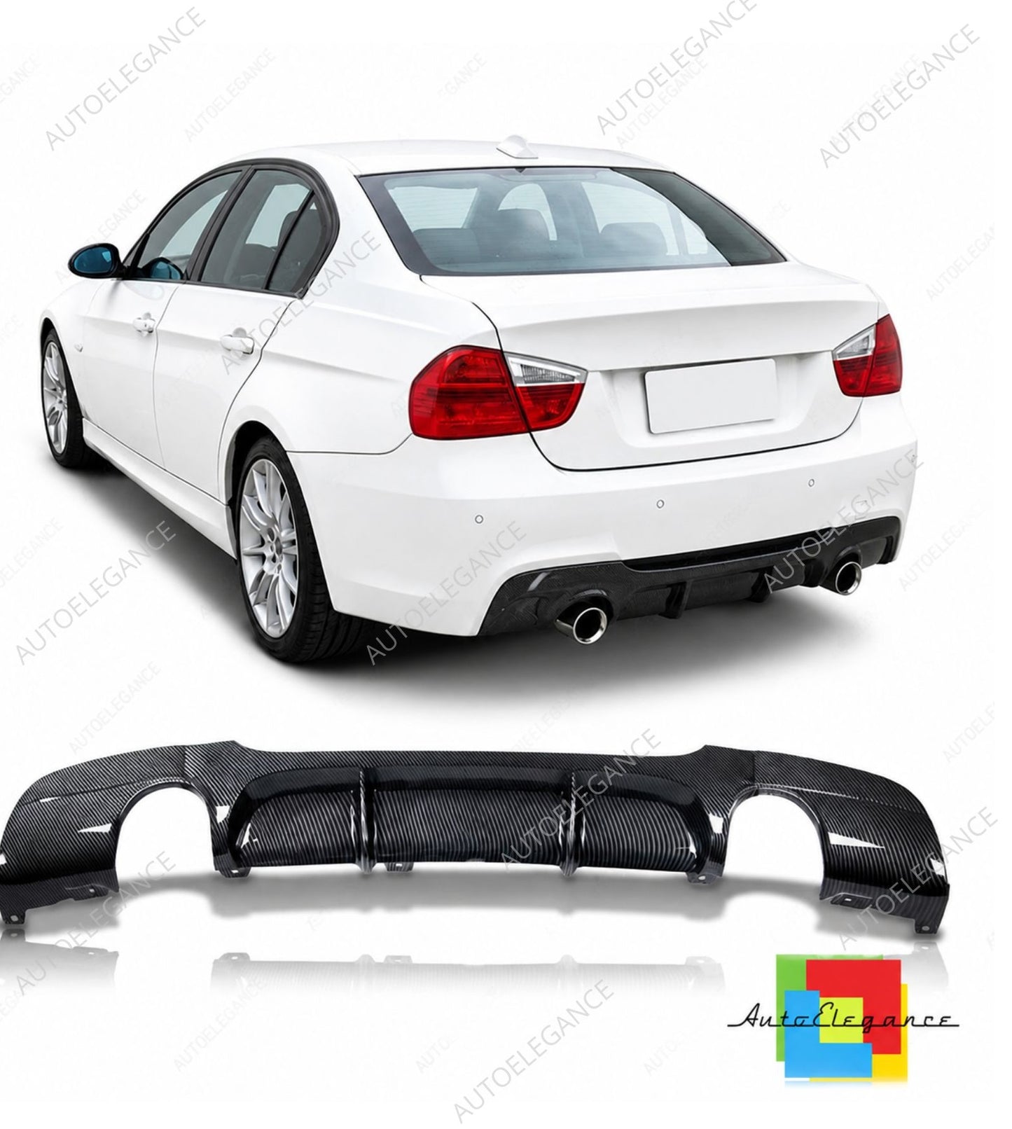 👉Diffusore posteriore look carbonio adatto per BMW Serie 3 E90 E91 2004-2011👈