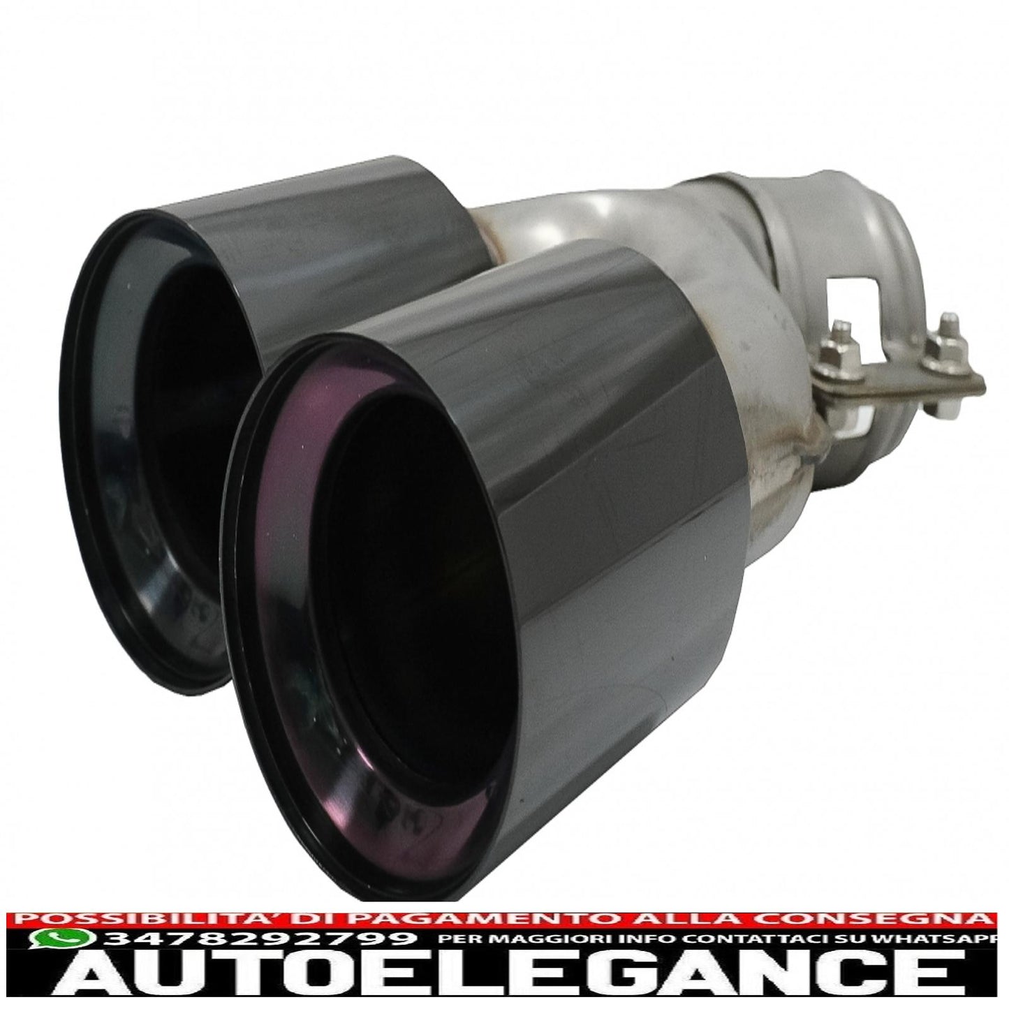 diffusore paraurti posteriore pianoforte nero con terminali di scarico neri adatti per bmw serie 5 g30 g31 limousine touring (2017-2020) design m5