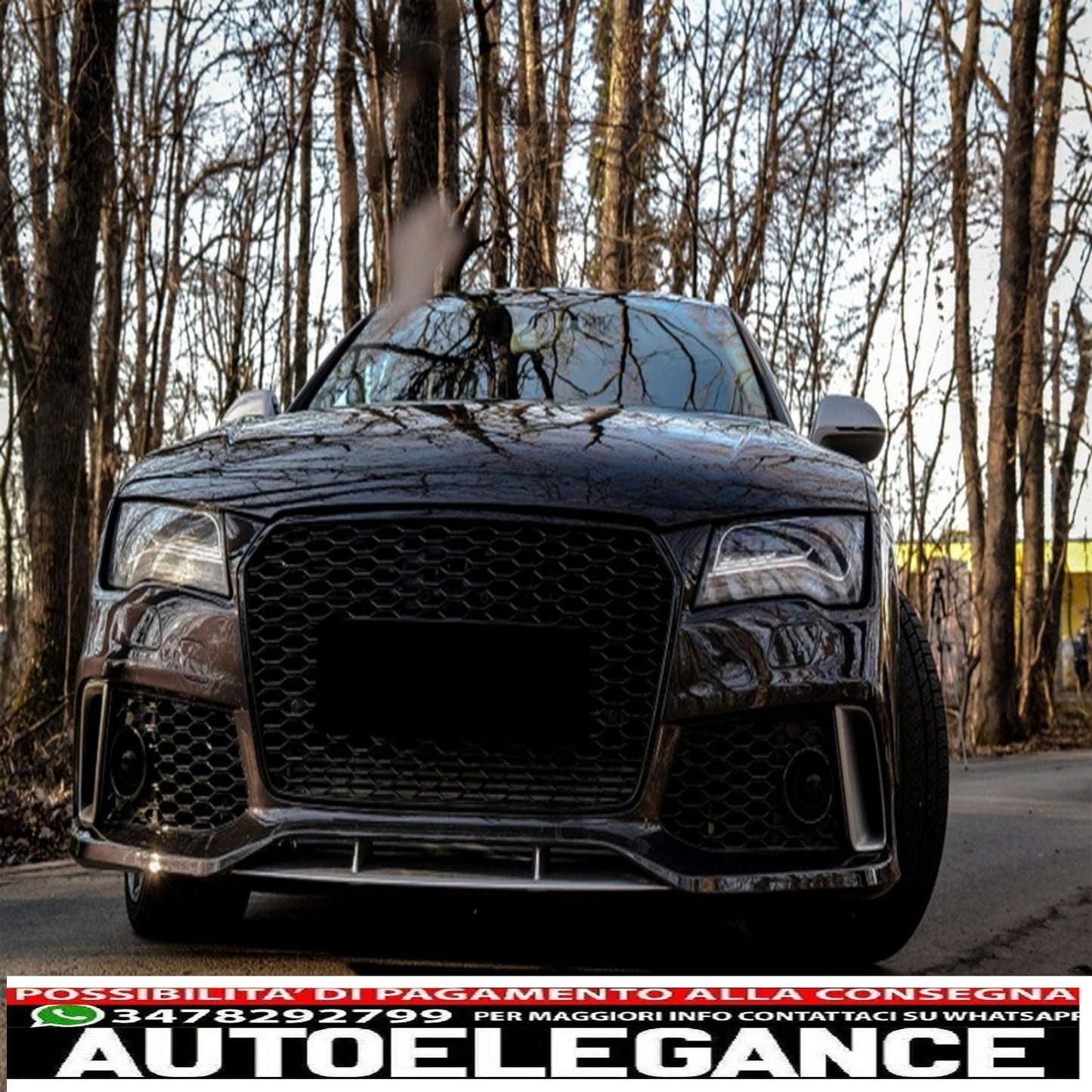 front bumper suitable for audi a7 4g pre-facelift (2010-2014) rs7 design with grille