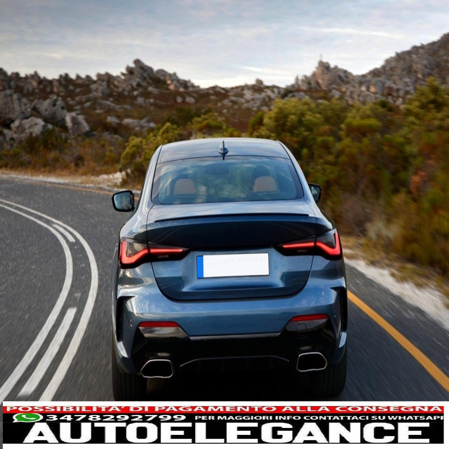 Rear Bumper Valance Diffuser with Exhaust Tips Suitable for BMW 4 Series G22 G23 M Sport (2020-up) M440i Chrome Design