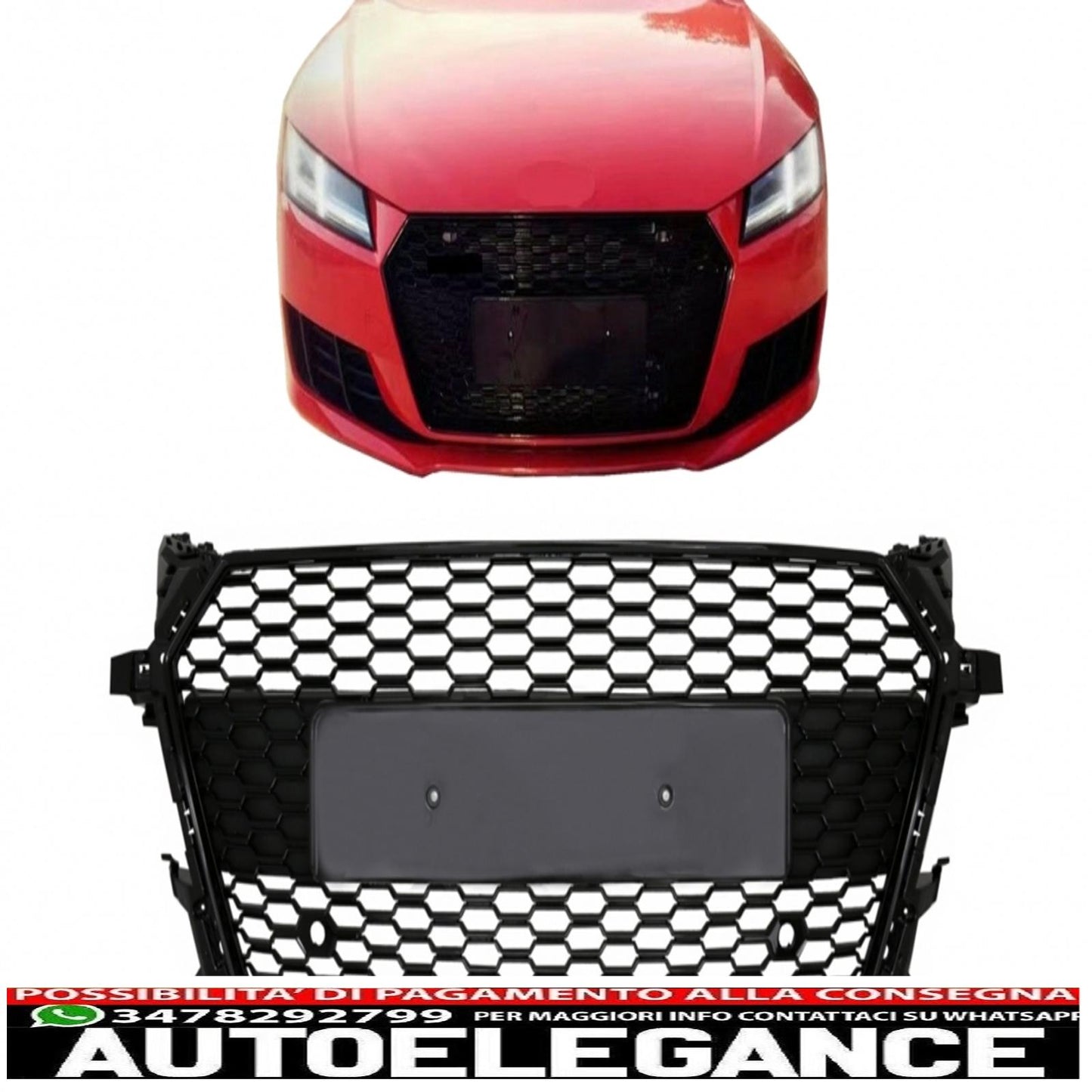 front grille suitable for audi tt fv 8s (2015-2017) rs design black