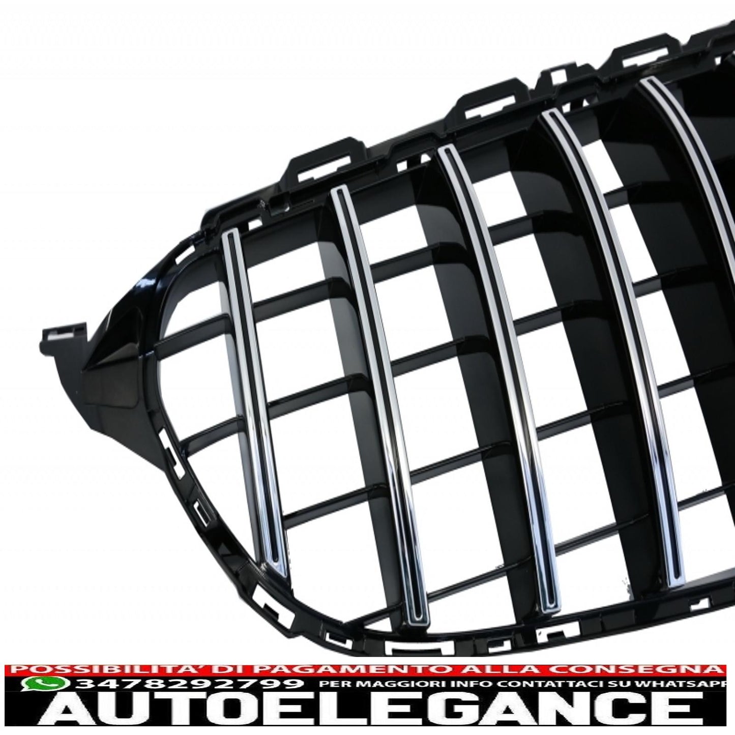front bumper with chrome grille without 360 camera suitable for mercedes c class w205 s205 c205 a205 (2014-2018) gt-r design