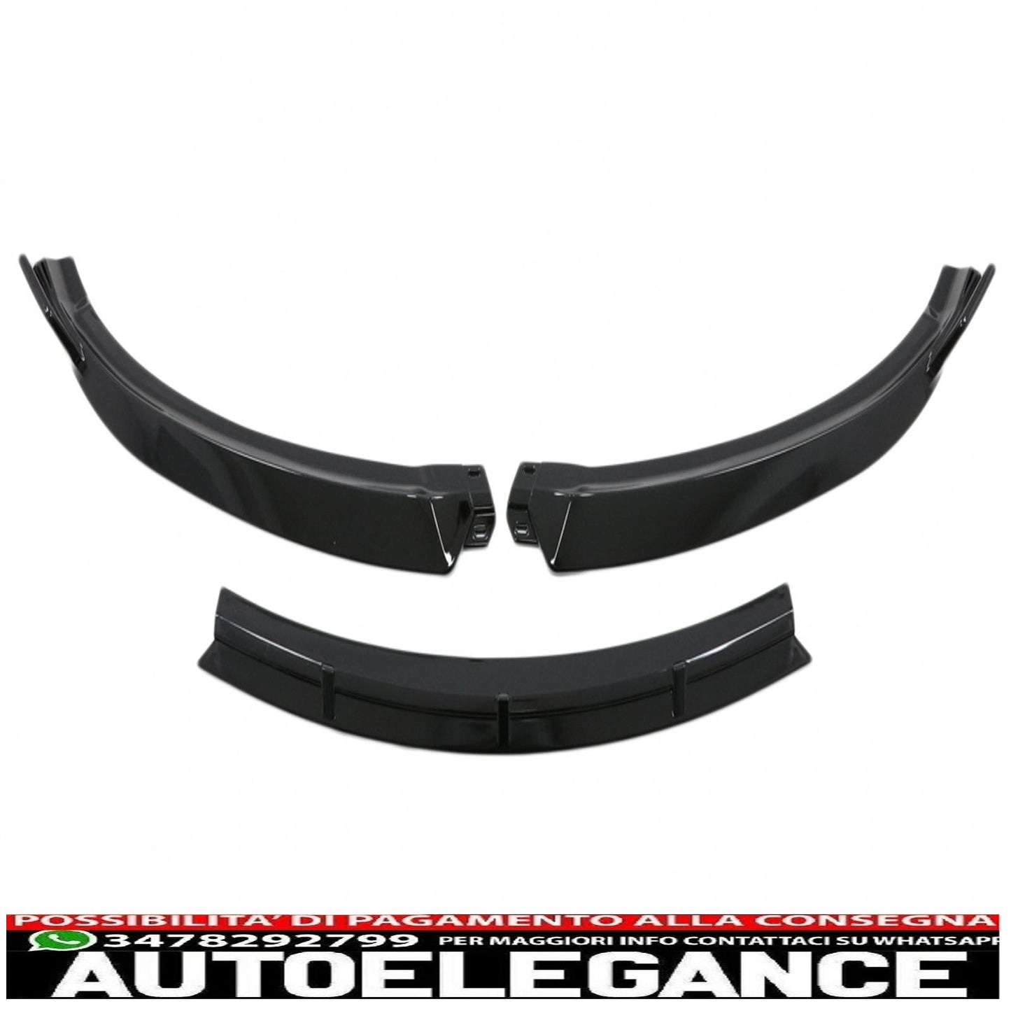 Front Bumper Spoiler Add-on Fit For Tesla Model S (2012-2015) 5 Door Liftback Sedan Piano Black