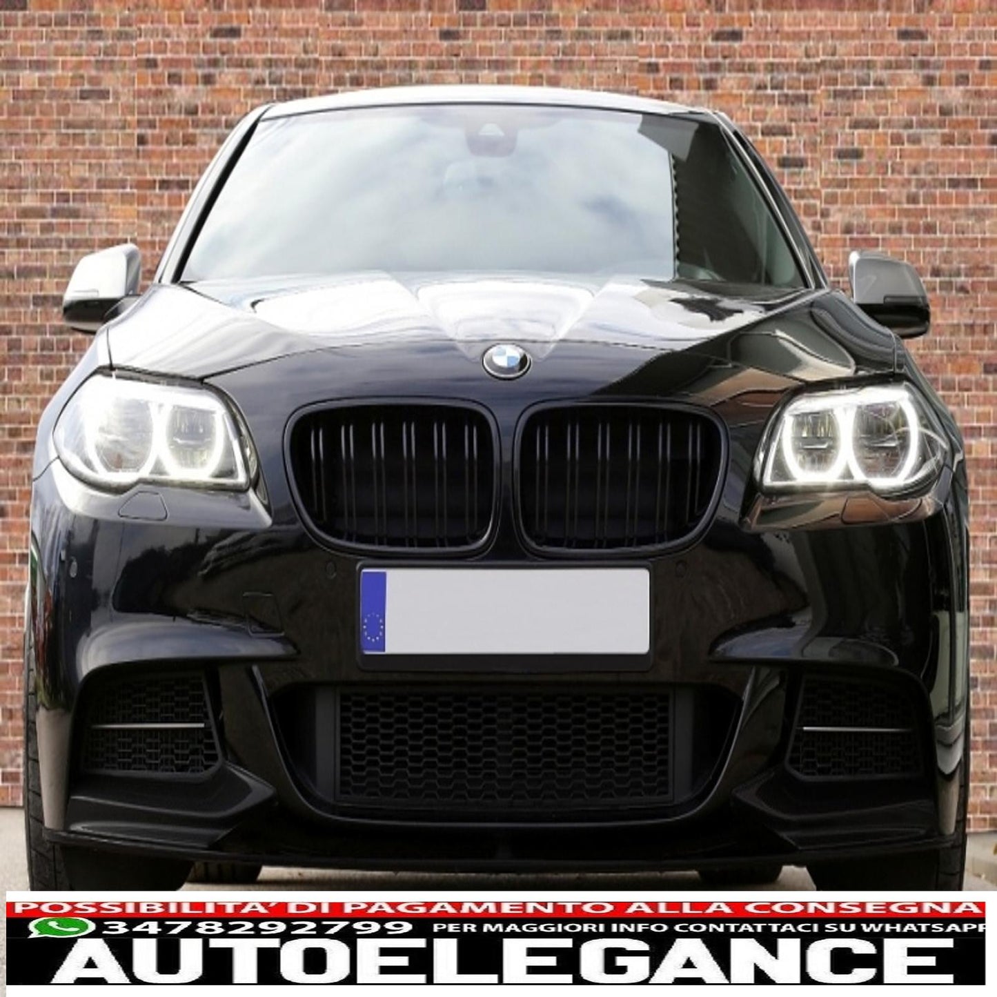 Front bumper spoiler lip suitable for bmw 5 series f10 f11 sedan touring (2011-2017) with m-performance sport m550 design side grilles