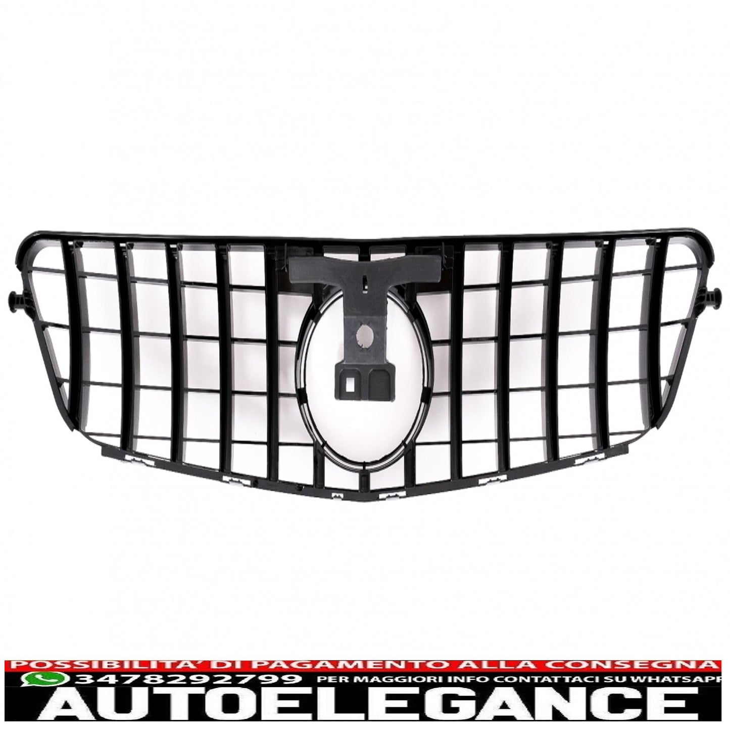 Front bumper suitable for mercedes c-class w204 (2012-up) c63 restyling design with central front grille gt-r panamericana black