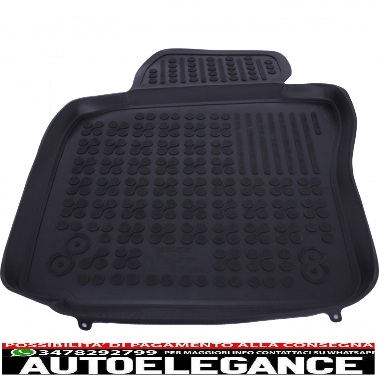 Black rubber mat suitable for Seat Leon 1p (2005-2013) Skoda Octavia II (2004-2013) VW Golf 5 Golf 6 (2003-2013) Jetta V (2005-2010) Scirocco iii (2008-2017)