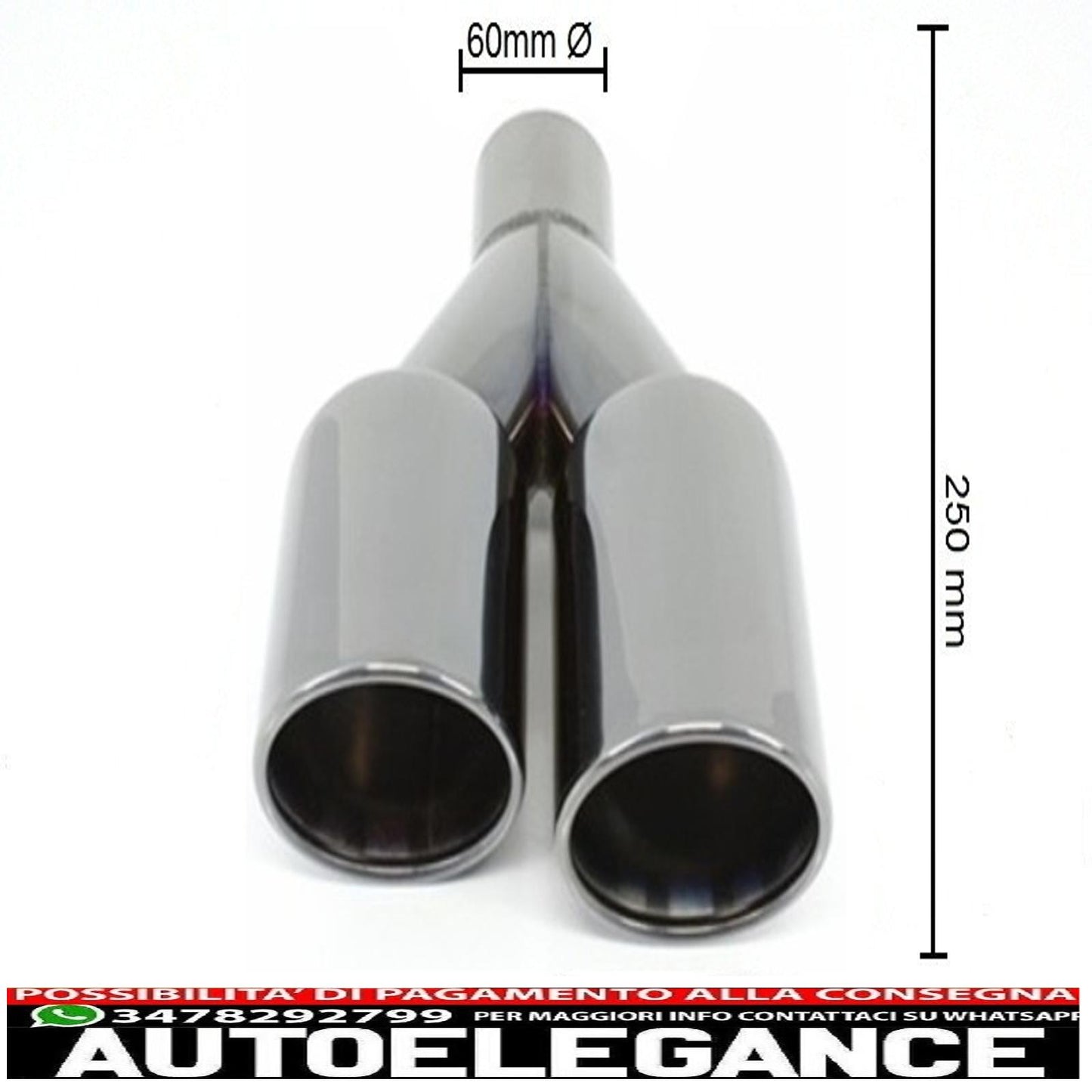 Double outlet air diffuser suitable for bmw 5 series f10 f11 (2011-2017) m sport design with black exhaust tips