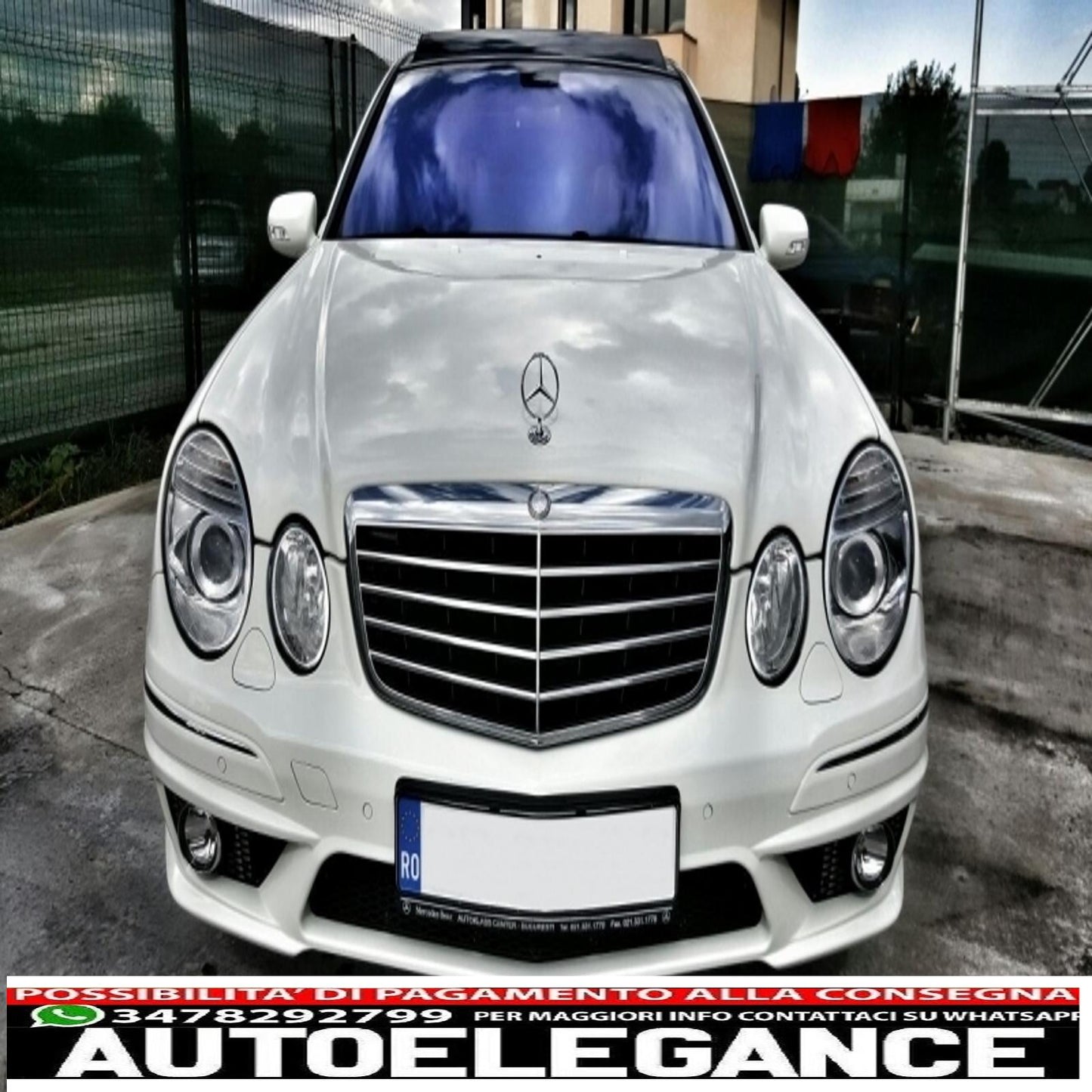 front bumper suitable for mercedes w211 e class facelift (2006-2009) with fog lamps