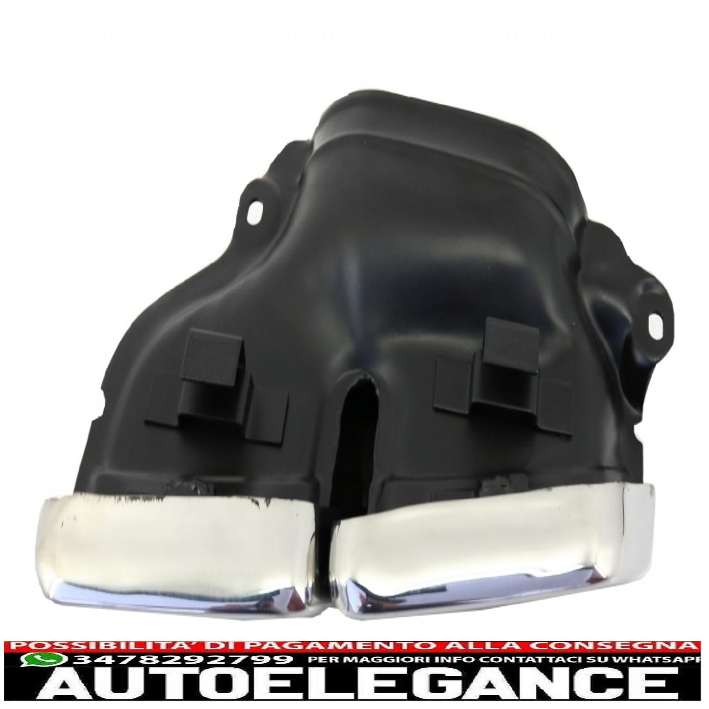 front bumper with rear diffuser and chrome tailpipes suitable for mercedes e class w212 facelift (2013-2016) standard bumper only