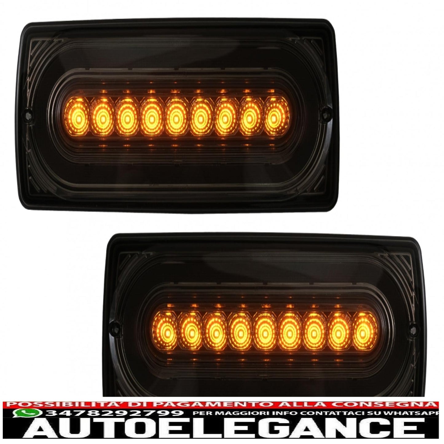 fanali posteriori full led adatti per mercedes classe g w463 (1989-2017) con indicatori di direzione sequenziali dinamici fumo