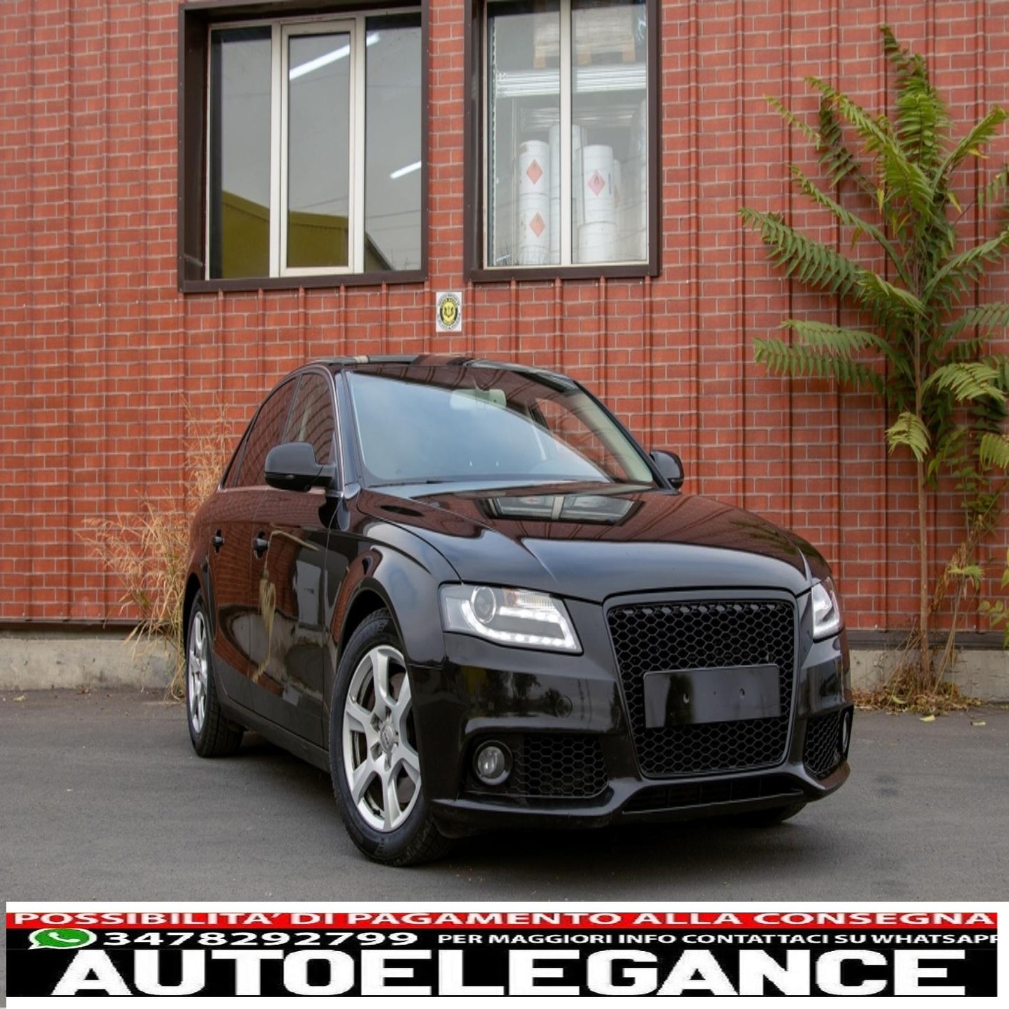 front grille without badge with fog lamp covers side grills fit for audi a4 b8 8k (2007-2012) rs design piano black