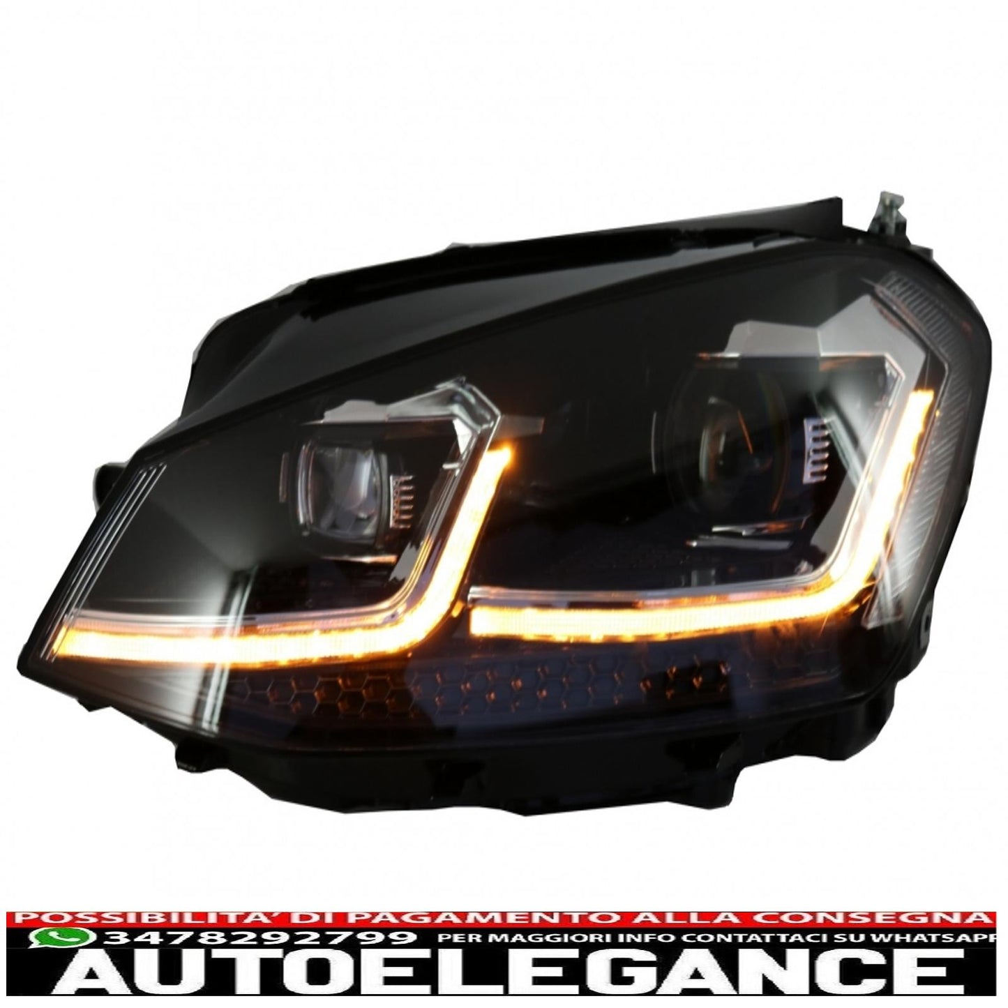 led headlights suitable for vw golf 7 vii (2012-2017) restyling g7.5 r line design with sequential dynamic cornering lights