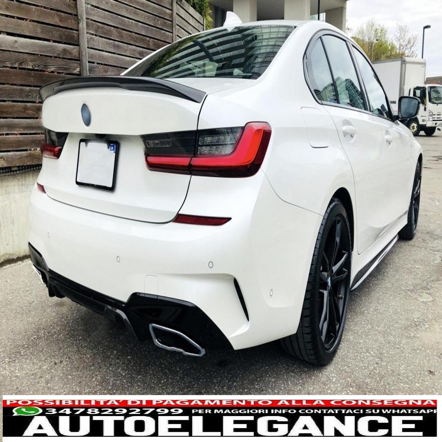 Diffusore mantovana per paraurti posteriore con terminali di scarico cromati adatto per BMW serie 3 G20 G28 berlina G21 Touring (2018-2022) M340i M Look