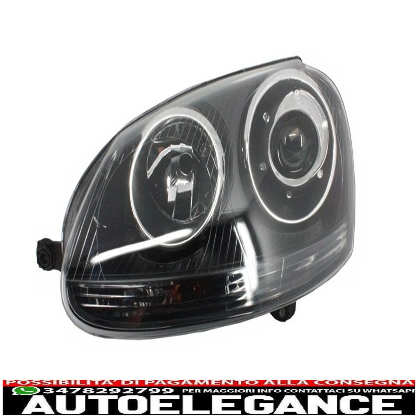front bumper with xenon headlights black look suitable for vw golf 5 v mk5 (2003-2007) jetta (2005-2010) gti design