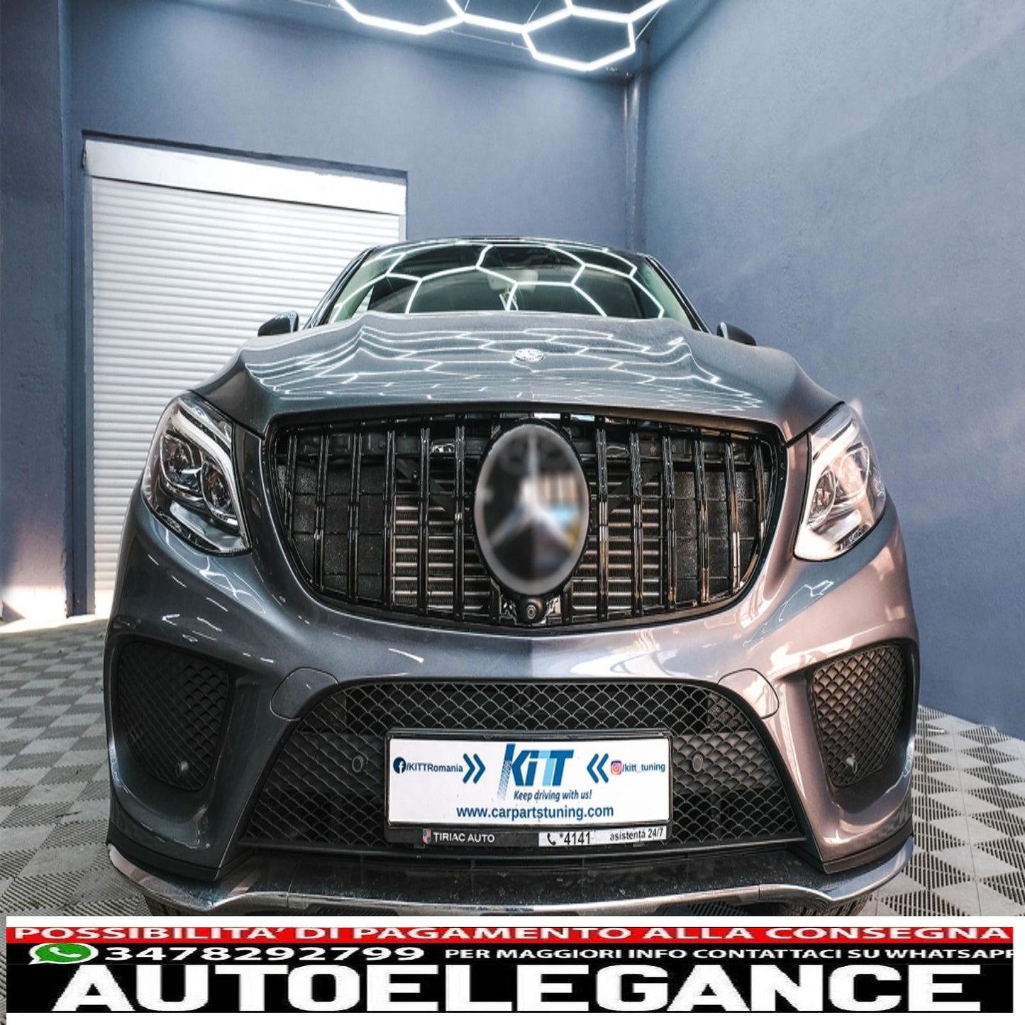 front grille suitable for mercedes gle coupe c292 (2015-2018) gle w166 suv (2015-2018) gt-r panamericana piano black design