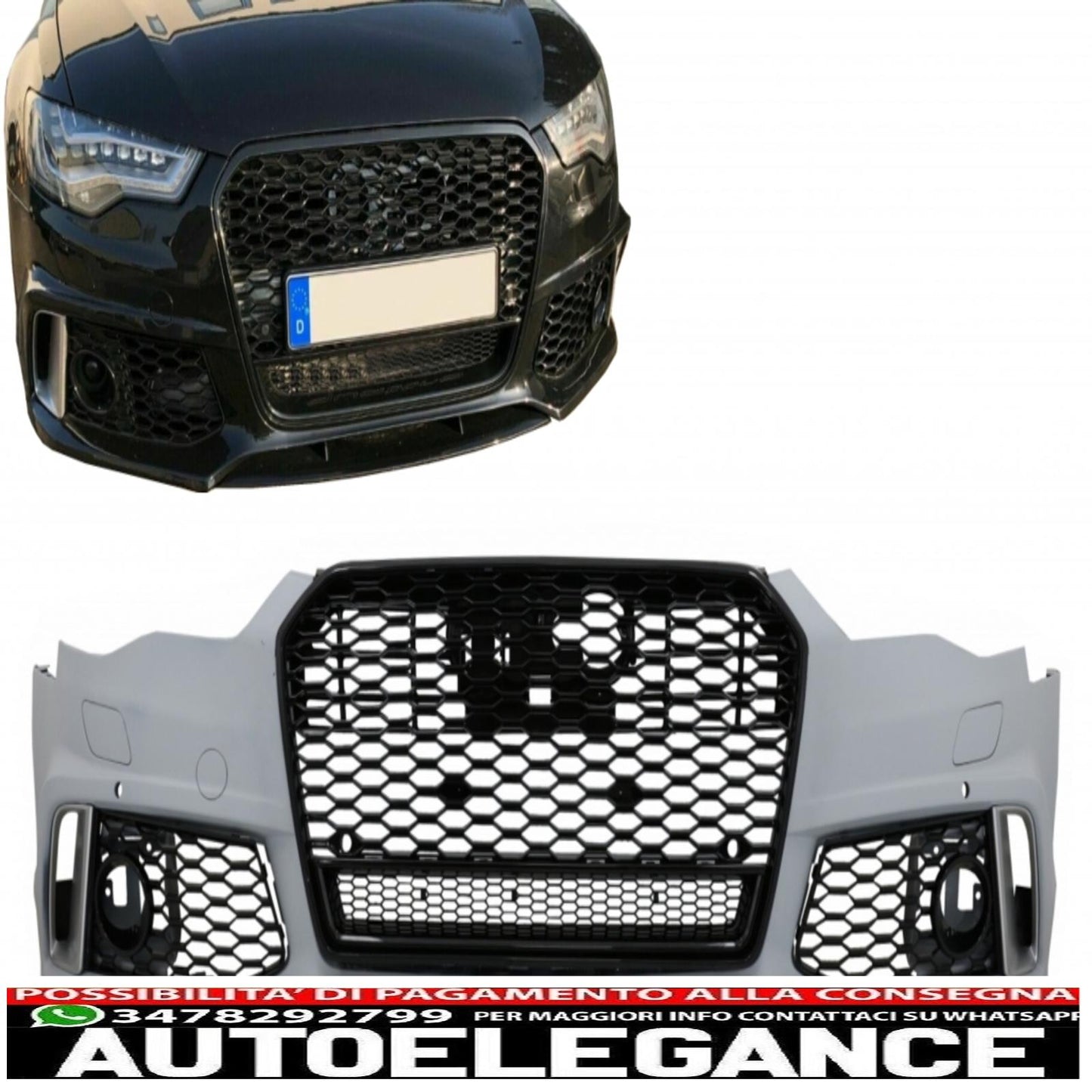 front bumper with grille suitable for audi a6 c7 4g facelift (2015-2018) rs6 design