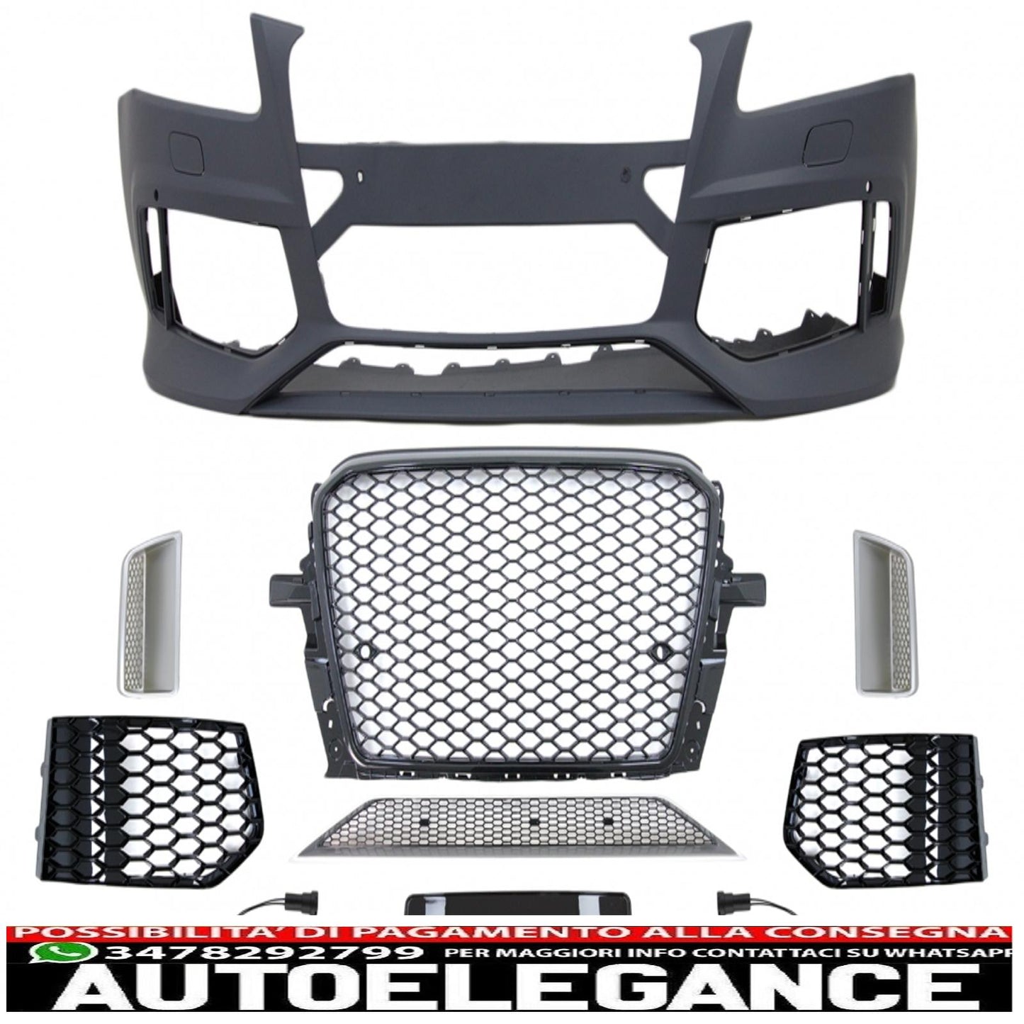 Front bumper suitable for audi q5 8r suv (2012-2016) rs design