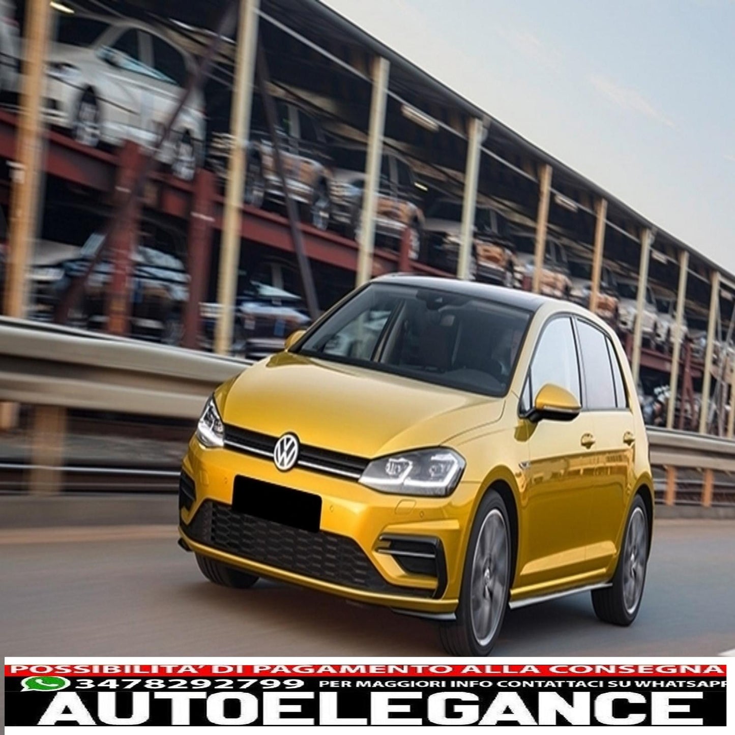central grille without badge suitable for vw golf 7.5 vii facelift (2017-up) with led headlights dynamic sequential cornering lights bi-xenon gti design