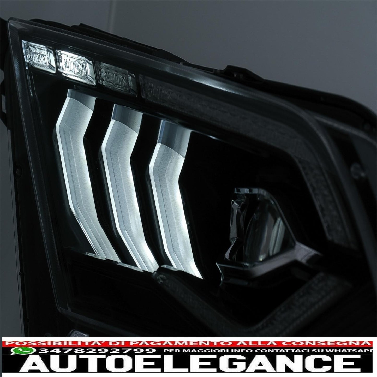 full led headlights suitable for ford mustang v (2010-2014) with dynamic sequential cornering light