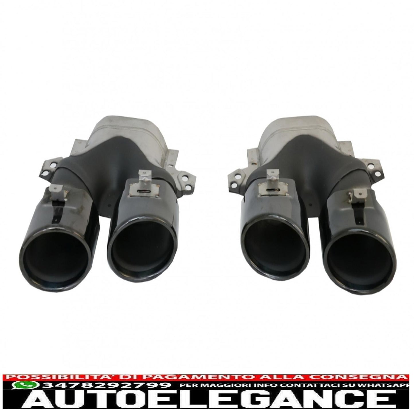 rear diffuser with black tailpipes suitable for mercedes glc coupe facelift c253 (2020-up) glc43 design night package