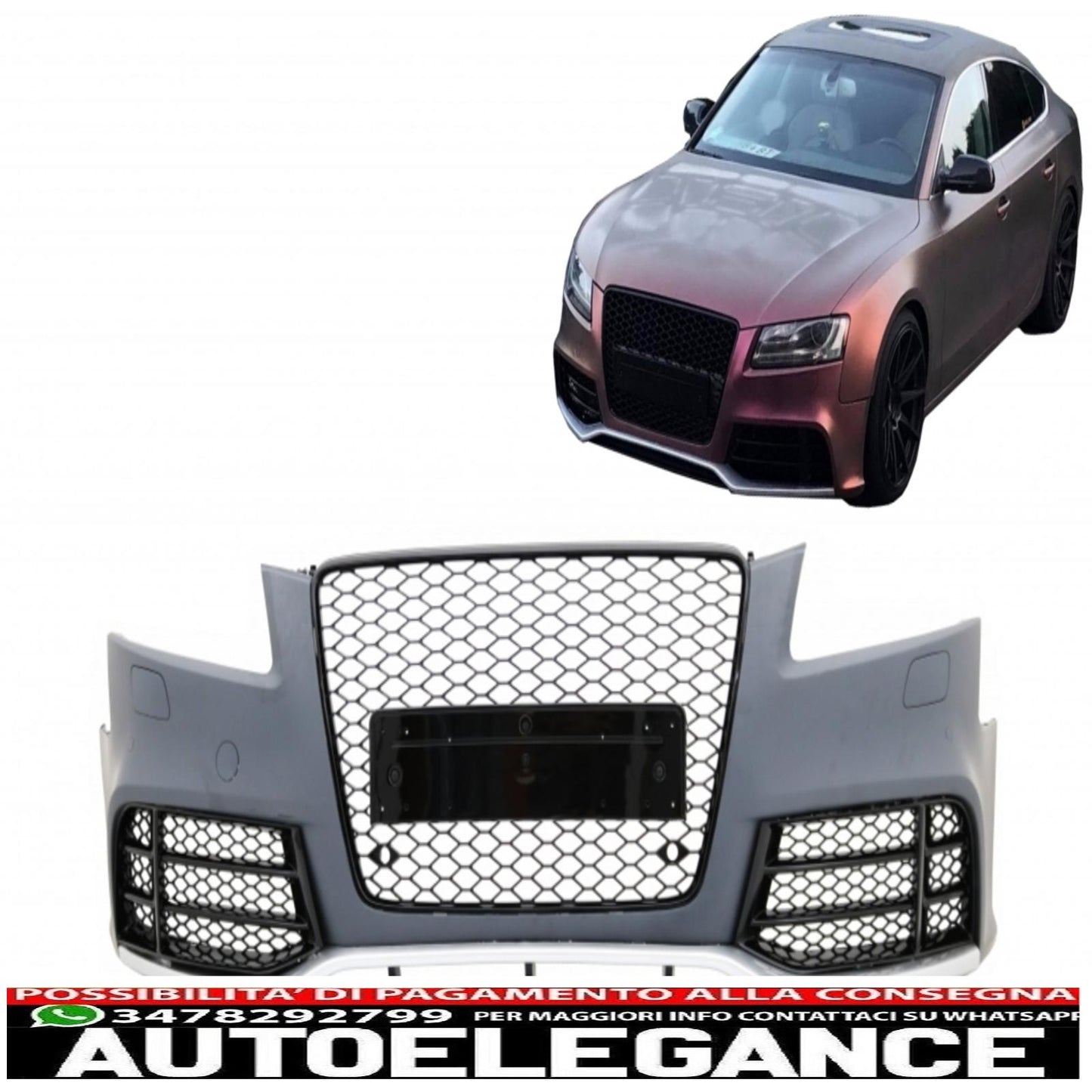 front bumper suitable for audi a5 8t pre restyling (2007-2011) rs5 design