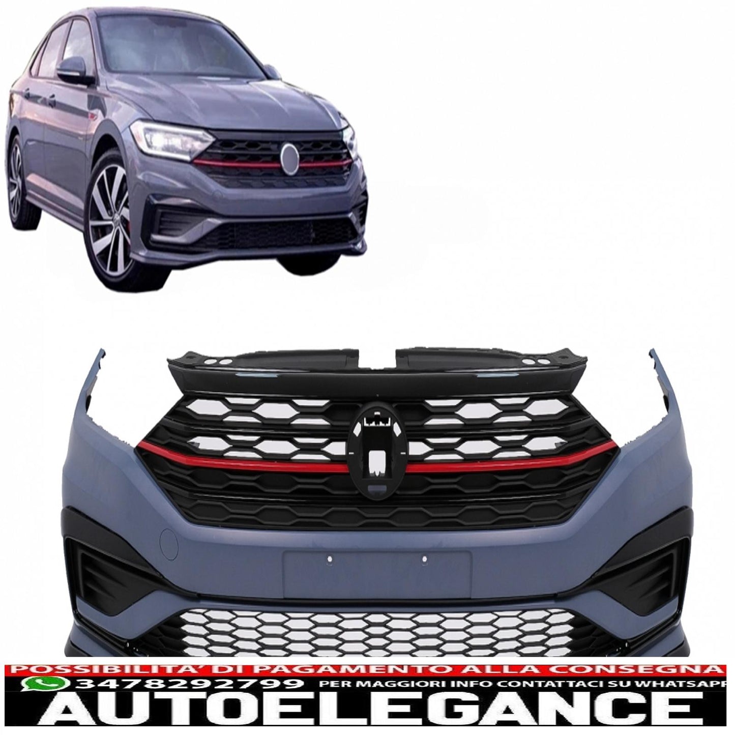 front bumper with center grille suitable for vw jetta mk7 (2019-2021) gli design