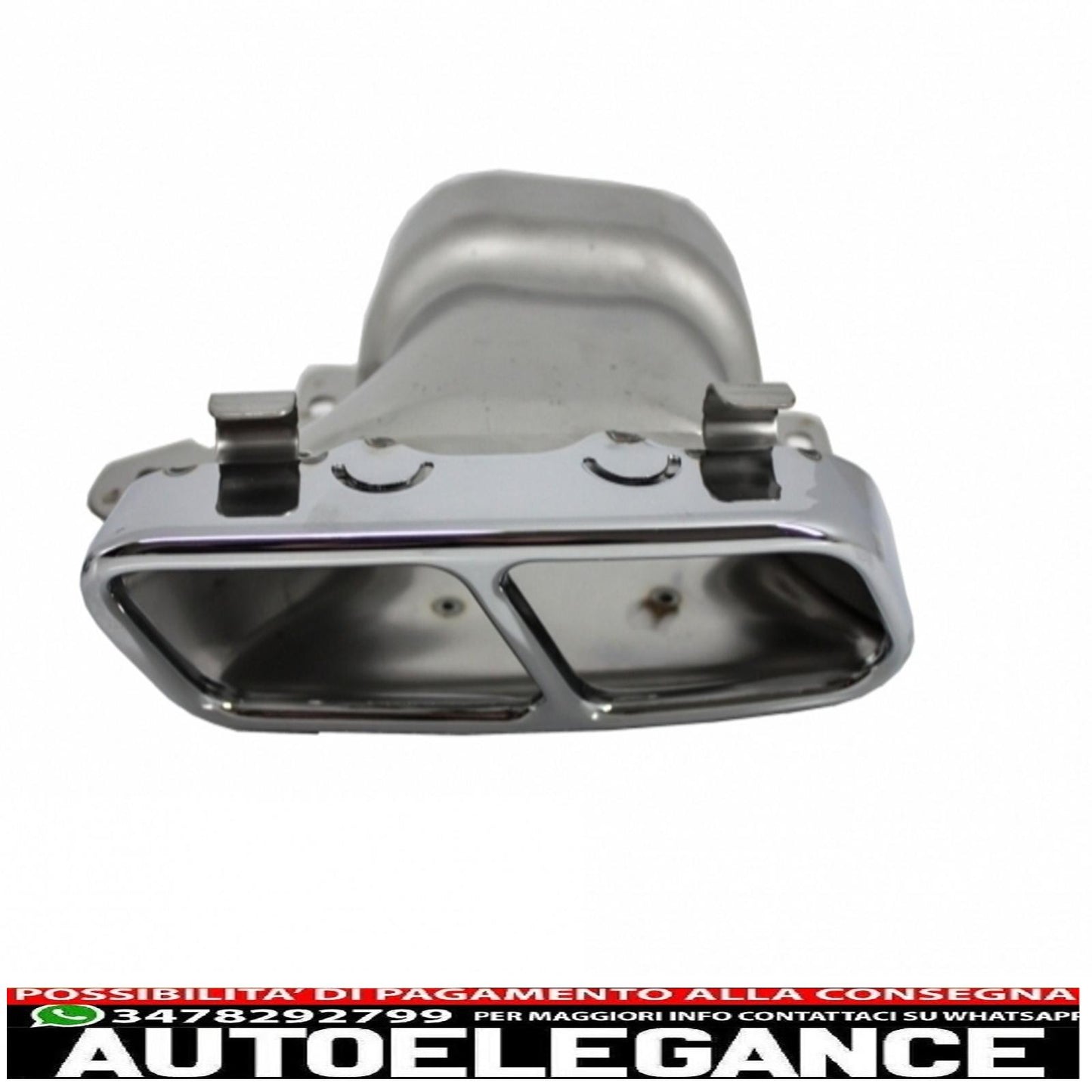 Rear Bumper Air Diffuser with Chrome Exhaust Tips Fit for Mercedes CLA W117 (2013-2018) Restyling CLA45 Carbon Design