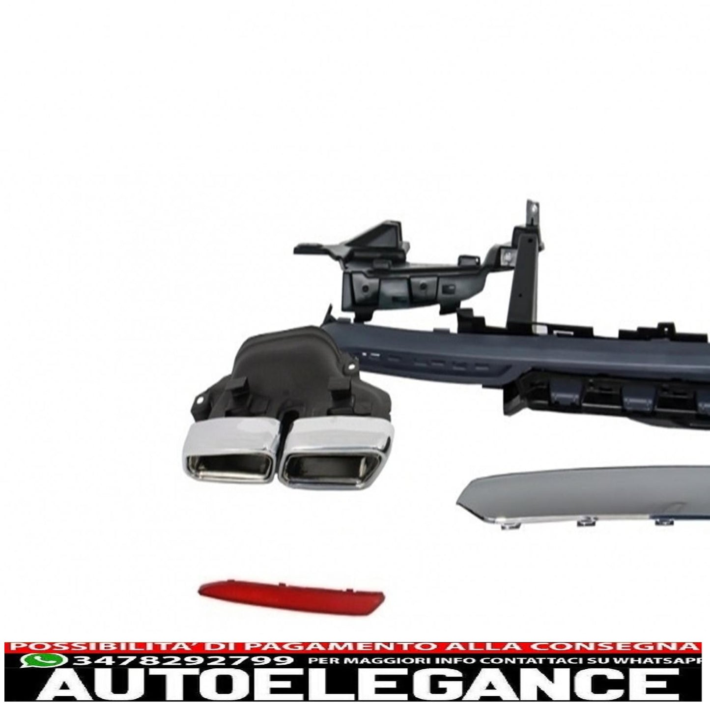 Body kit diffuser bumper suitable for mercedes s class w222 sport line package (2013-06.2017) exhaust muffler tips design s63