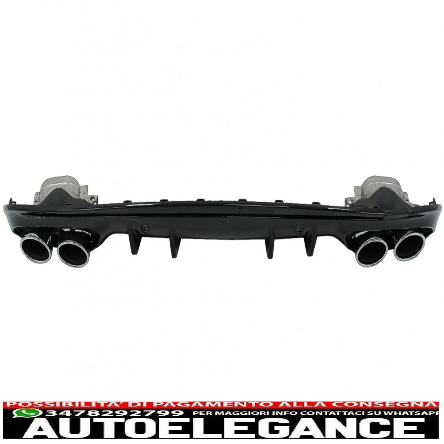 Front bumper suitable for mercedes c class w205 s205 amg sport line (2014-2018) with grille and diffuser chrome exhaust tips design c63