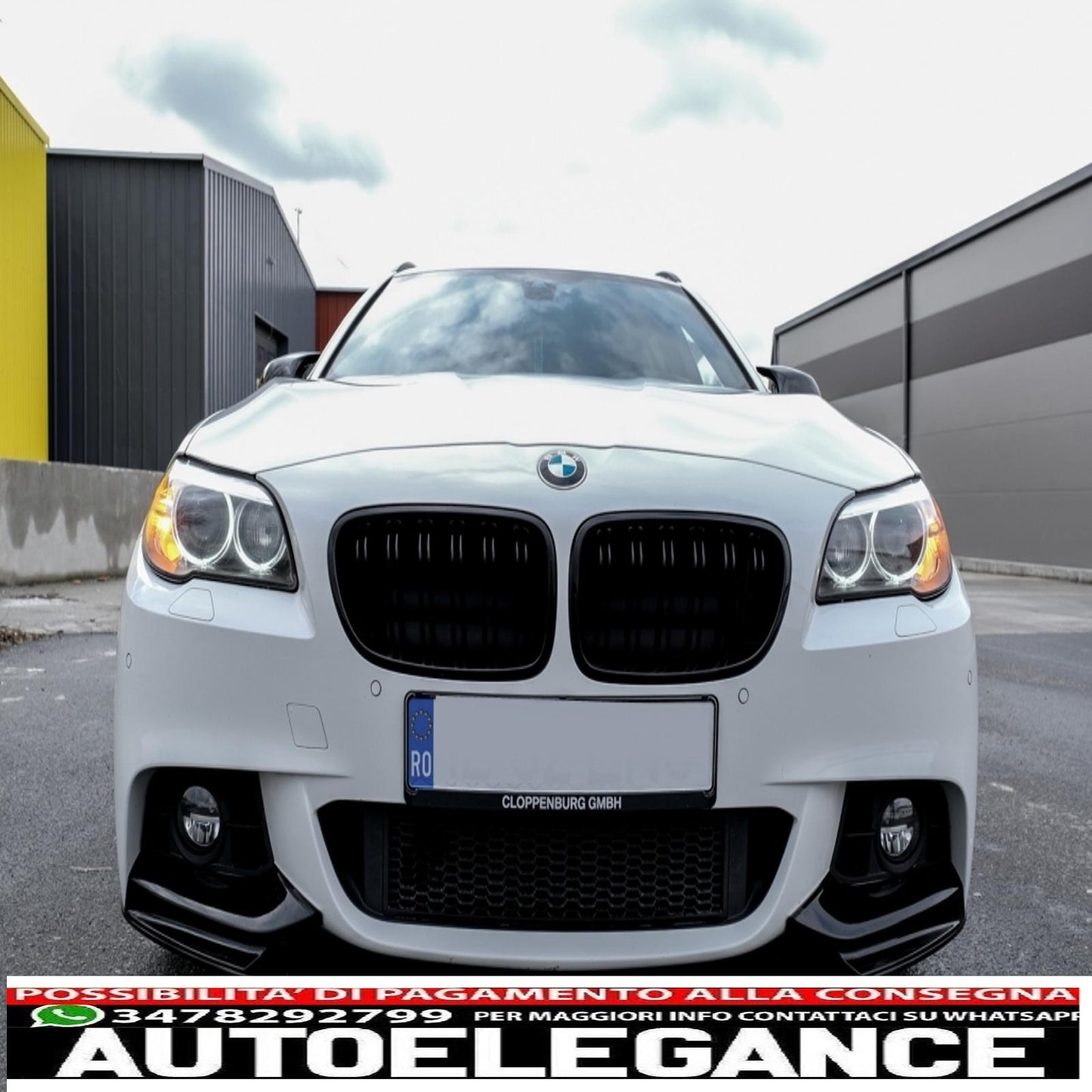 Front Bumper Spoiler Lip Fit For BMW 5 Series F10 F11 Sedan Touring (2011-2017) M-Performance Piano Black