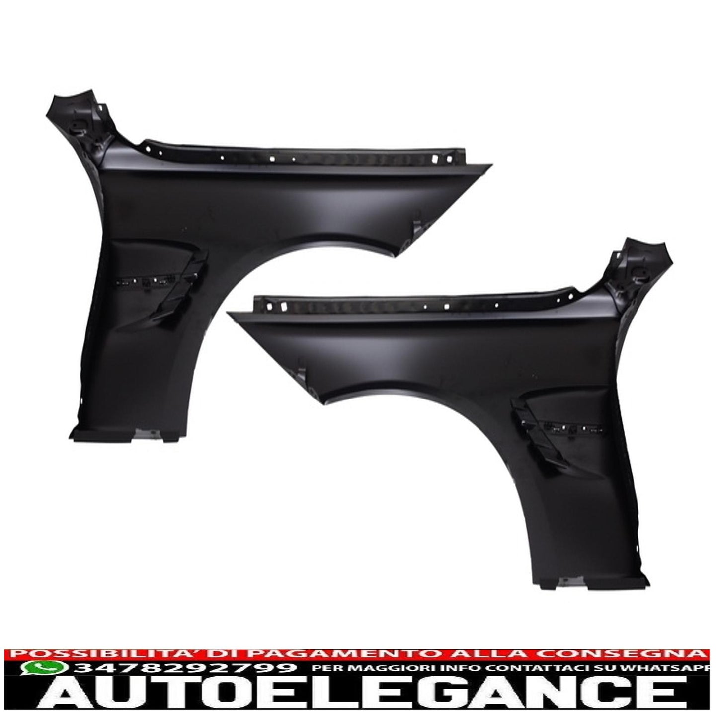 cofano cofano con parafanghi anteriori nero cromato adatto a bmw serie 3 f30 f31 (2011-2019) m3 gts look AUTOELEGANCERICAMBI