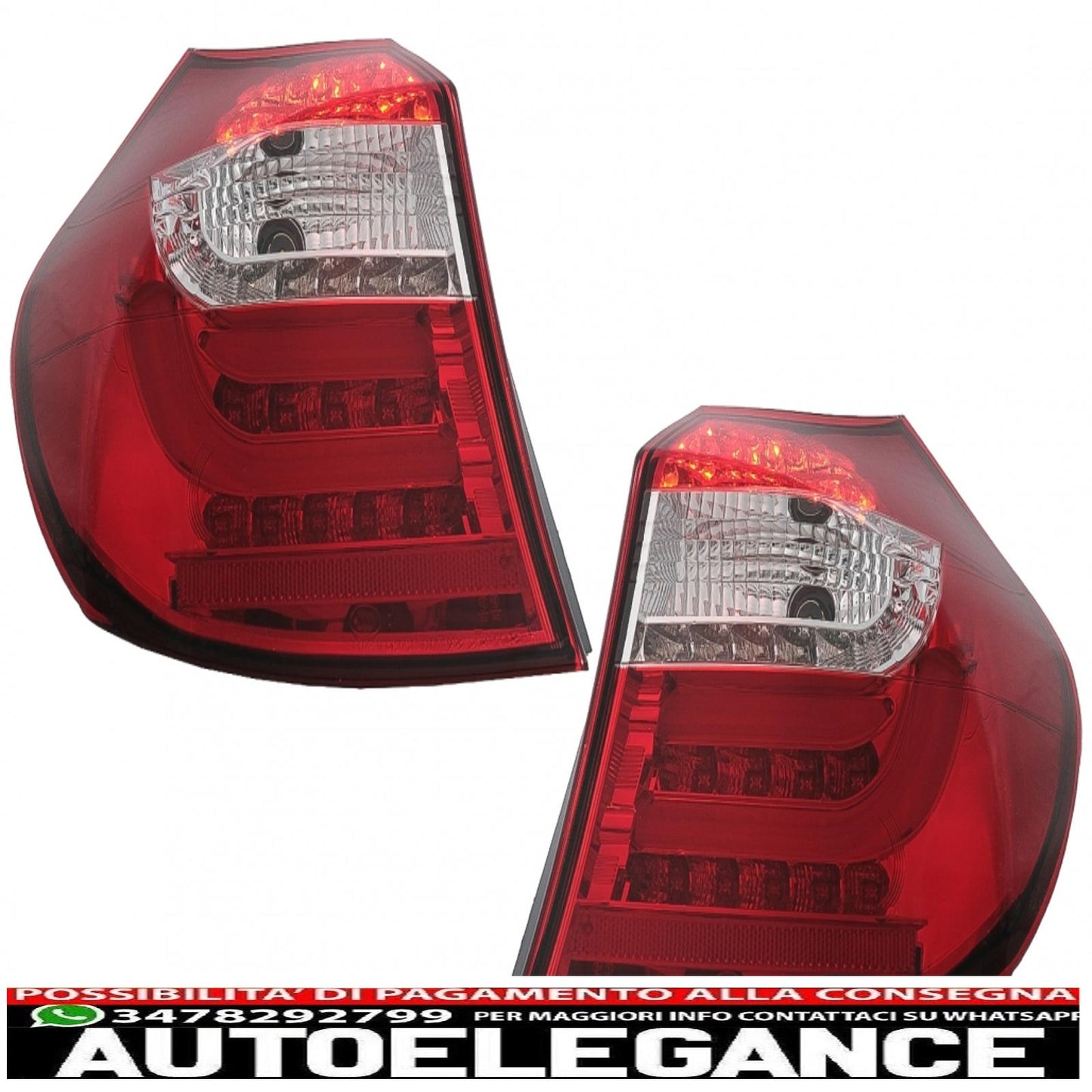 led bar rear lights suitable for bmw 1 series e81 e87 (2004-08.2007) transparent red