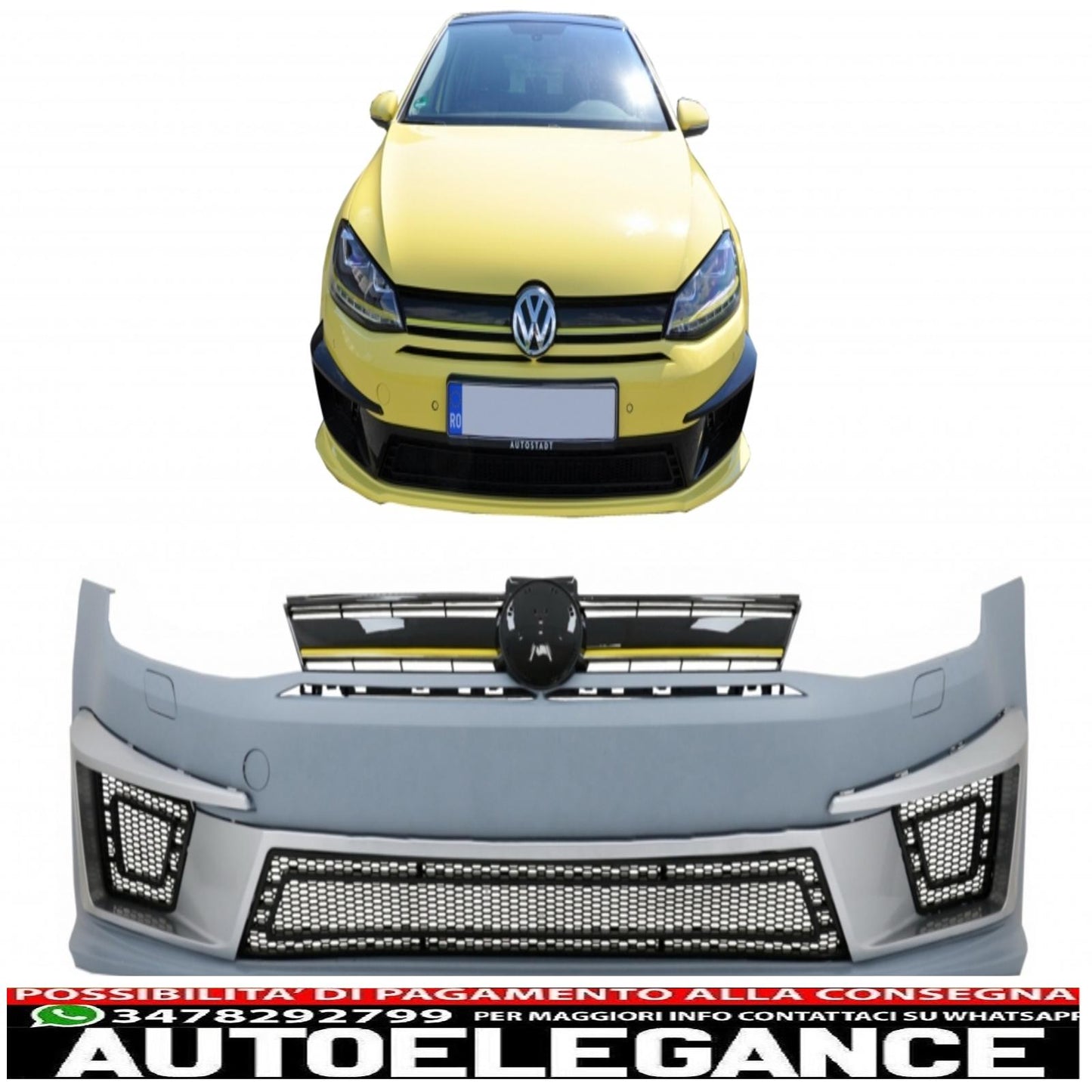 front bumper suitable for vw golf 7 vii (2013-2016) r 400 design