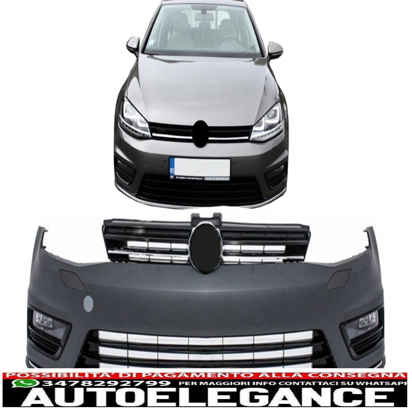 Front bumper suitable for vw golf vii 7 (2013-2017) r-line look