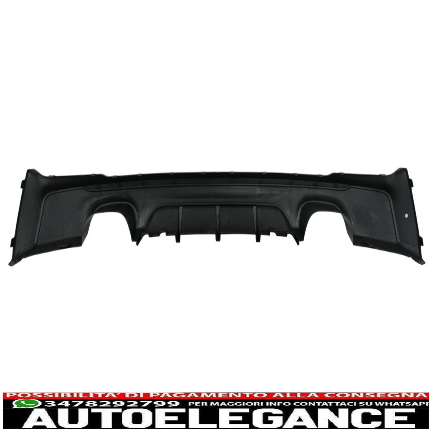 Rear Diffuser Double Outlet with Exhaust Tips Piano Black Suitable for BMW 2 Series F22 F23 (2013-) M Design