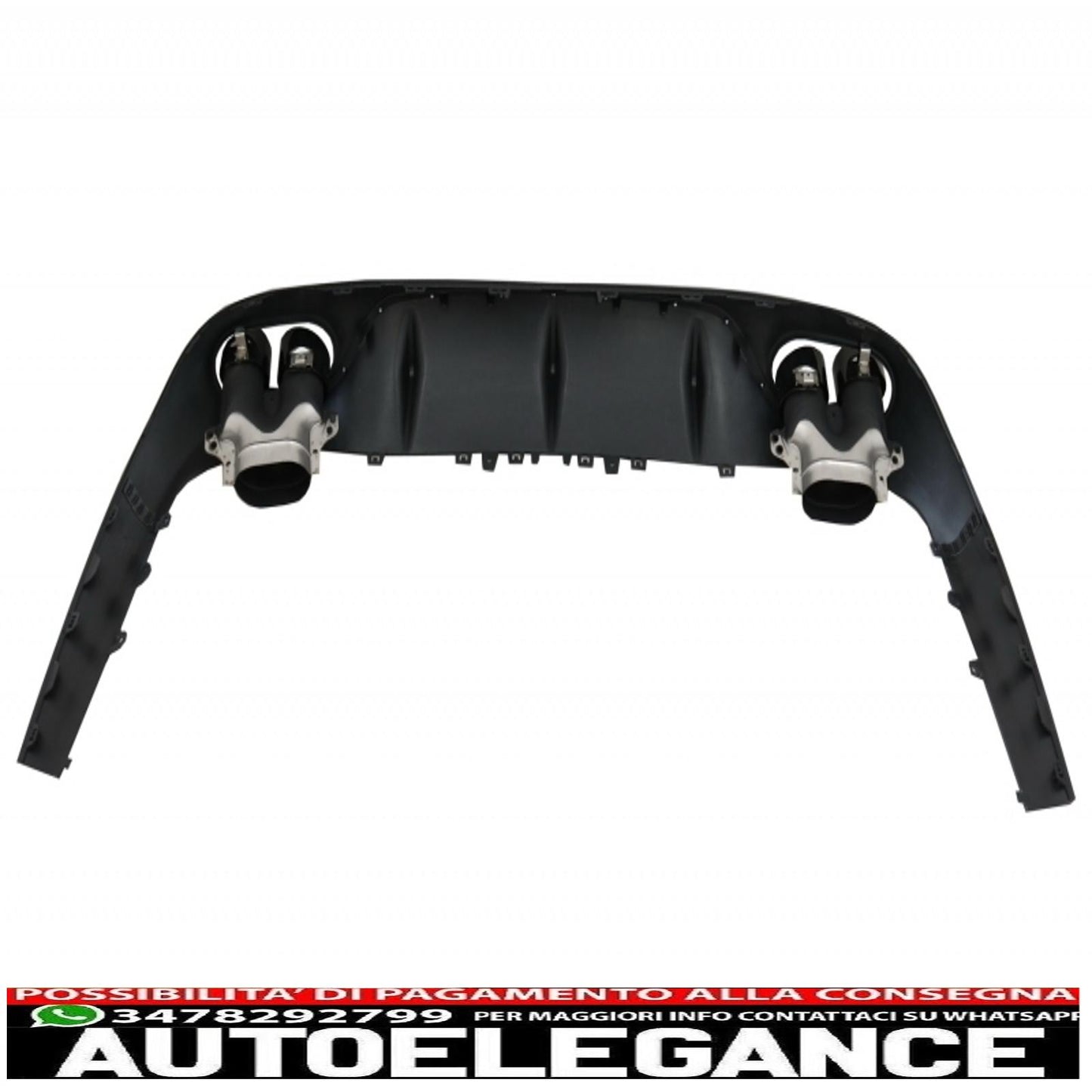 Front bumper with diffuser and exhaust tips suitable for mercedes e class c238 a238 (2016-up) e63 all black design