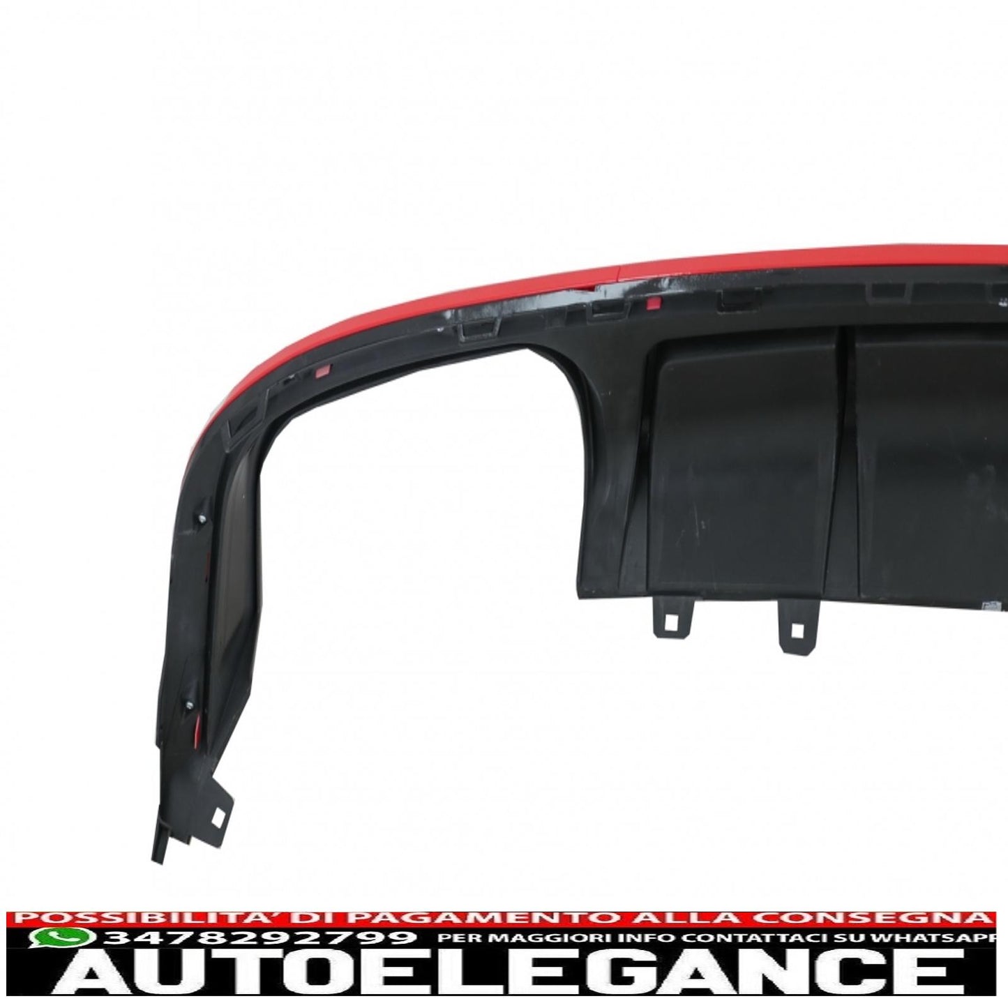 Rear bumper valance diffuser with exhaust tips suitable for audi a6 c8 4k avant sedan (2018-up) red s6 design