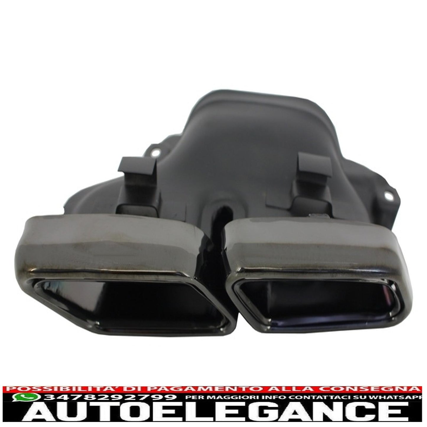 front bumper with rear diffuser and black exhaust tips suitable for mercedes e class w212 facelift (2013-2016) standard bumper only