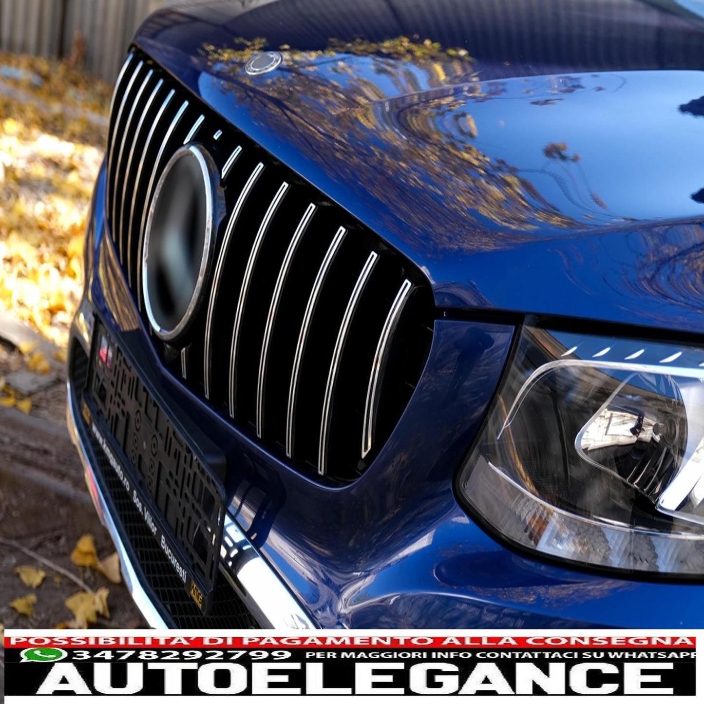 front center grille suitable for mercedes glc x253 c253 (2015-2018) gt r look panamericana