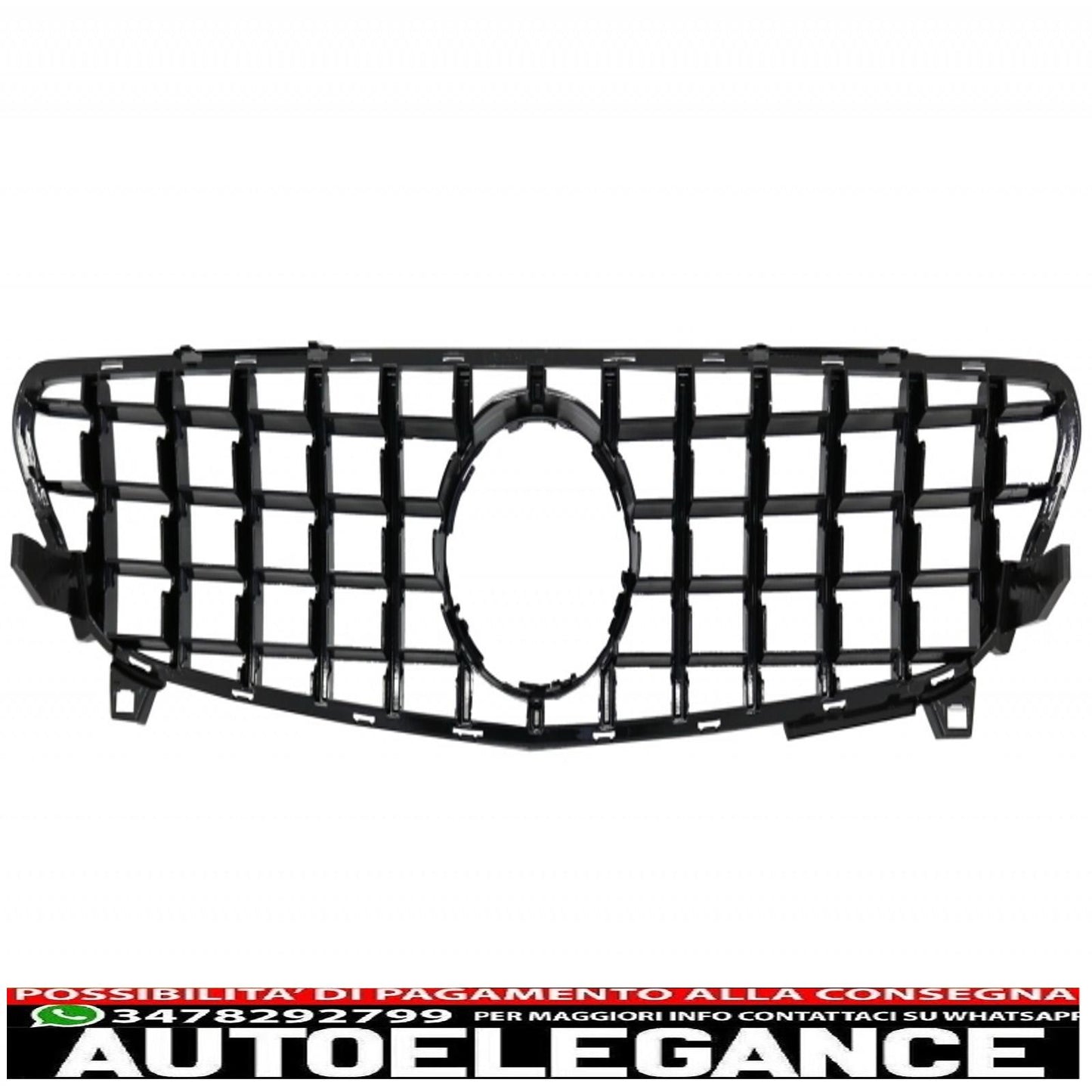 Splitter paraurti anteriore alette aerodinamiche con griglia centrale adatto per mercedes classe a w176 facelift amg line (09.2015-2018) piano black