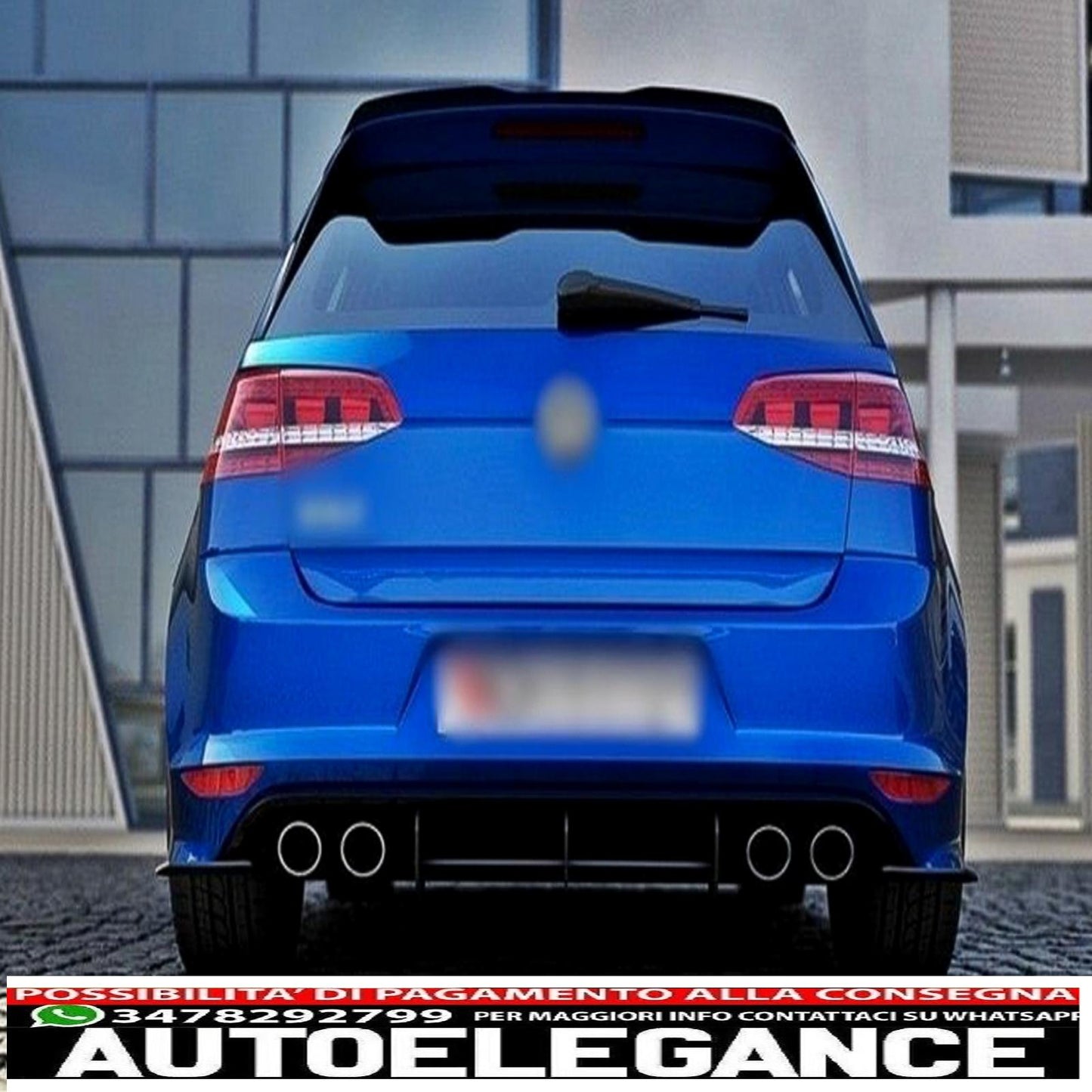 estensione paraurti posteriore per diffusore e splitter laterali adatta per vw golf 7 vii r (2013-2016)