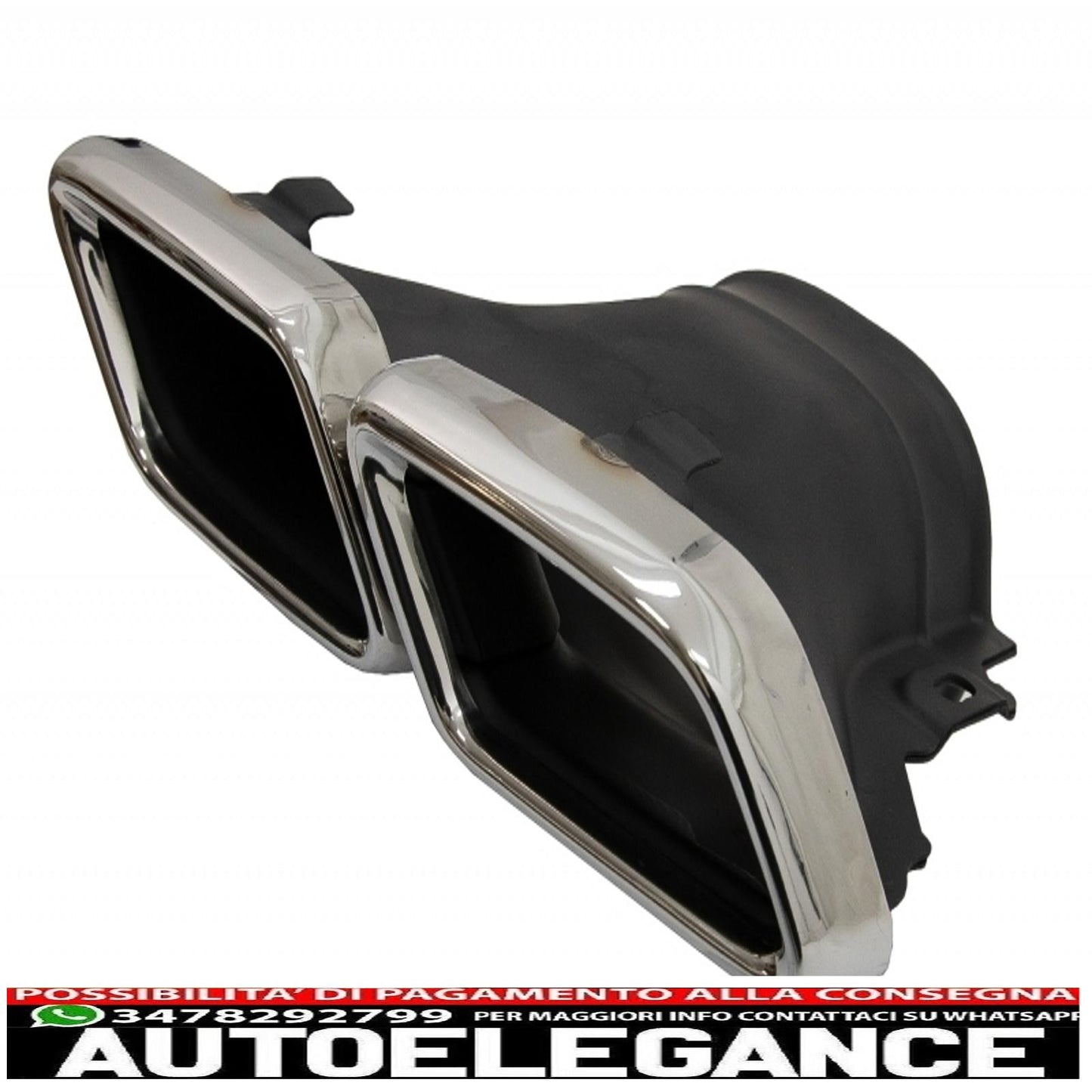 diffusore d'aria per paraurti posteriore con terminali di scarico edizione cromata adatto per mercedes classe e w213 amg line (2016-2019) design e63
