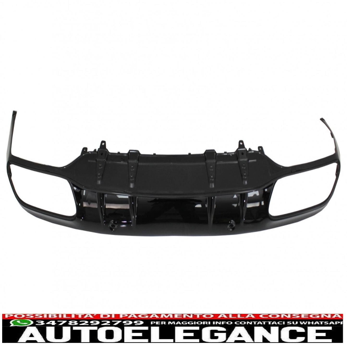 Diffusore mantovana per paraurti posteriore adatto per mercedes classe c c205 a205 coupe cabriolet (2014-2019) restyling c63s design tutto nero