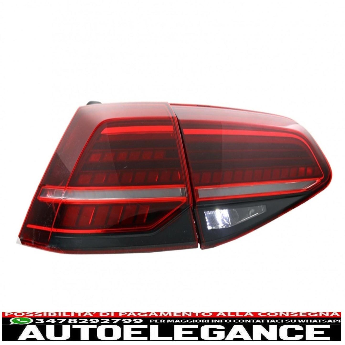 full LED rear lights suitable for vw golf 7 and 7.5 vii (2012-2019) restyling retrofit g7.5 look dynamic sequential cornering lights dark cherry red