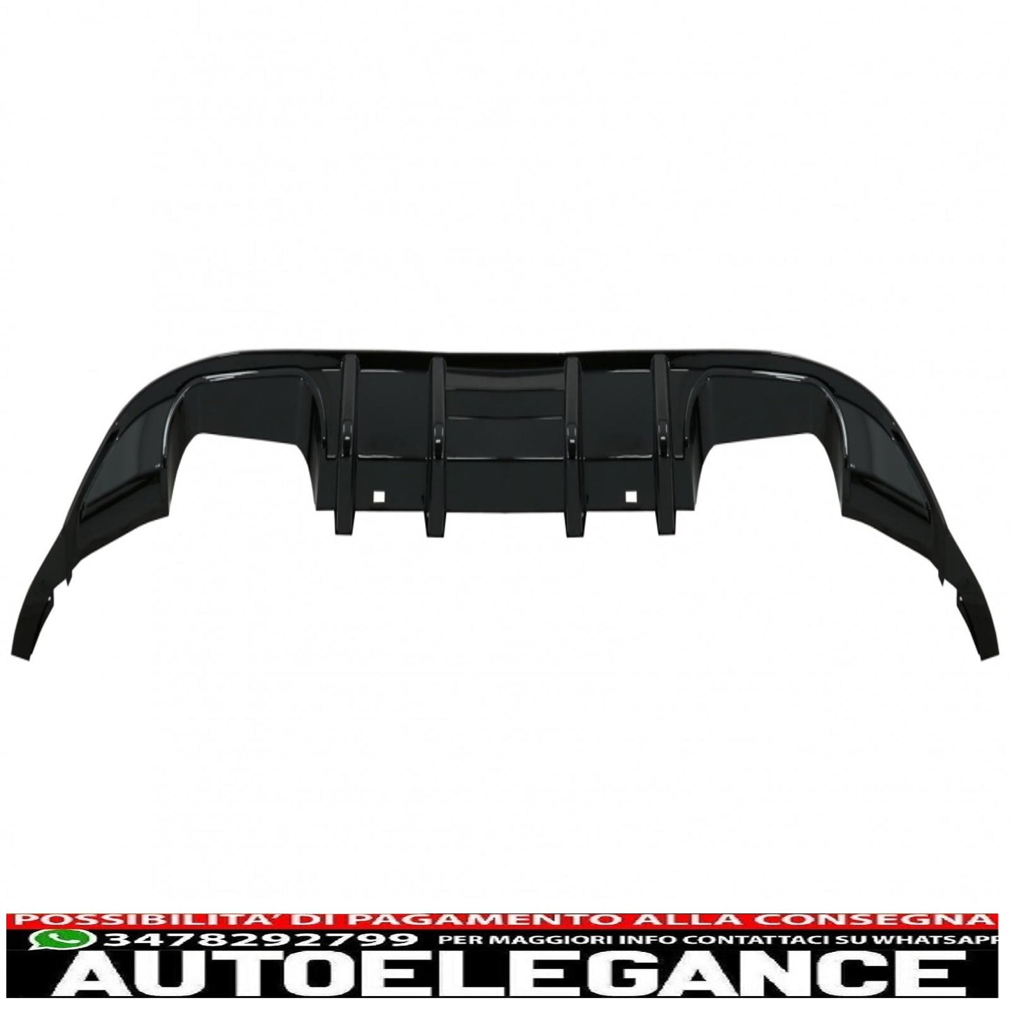 Rear bumper air diffuser suitable for vw golf 7.5 (2017-2019) r look piano black