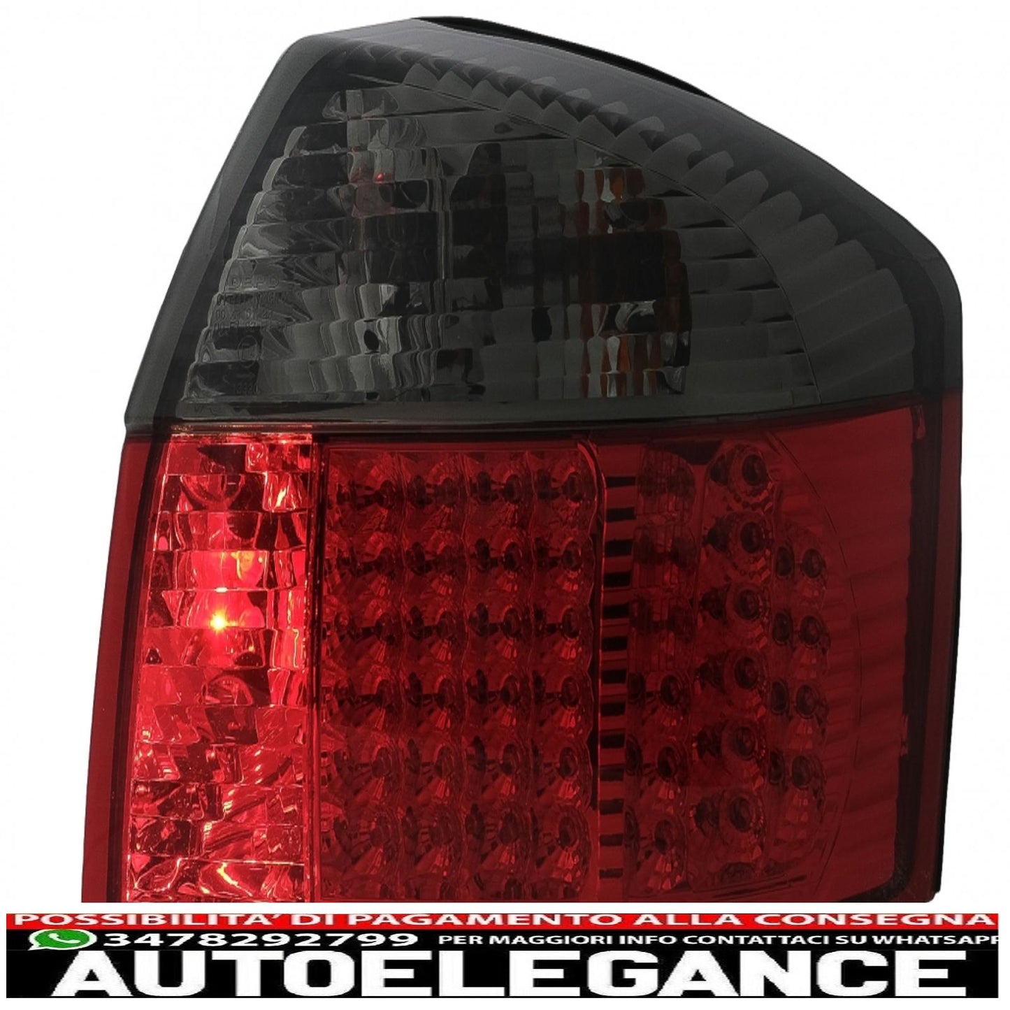 fanali posteriori a led adatti per audi a4 b6 8e berlina (10.2000-10.2004) rosso fumo